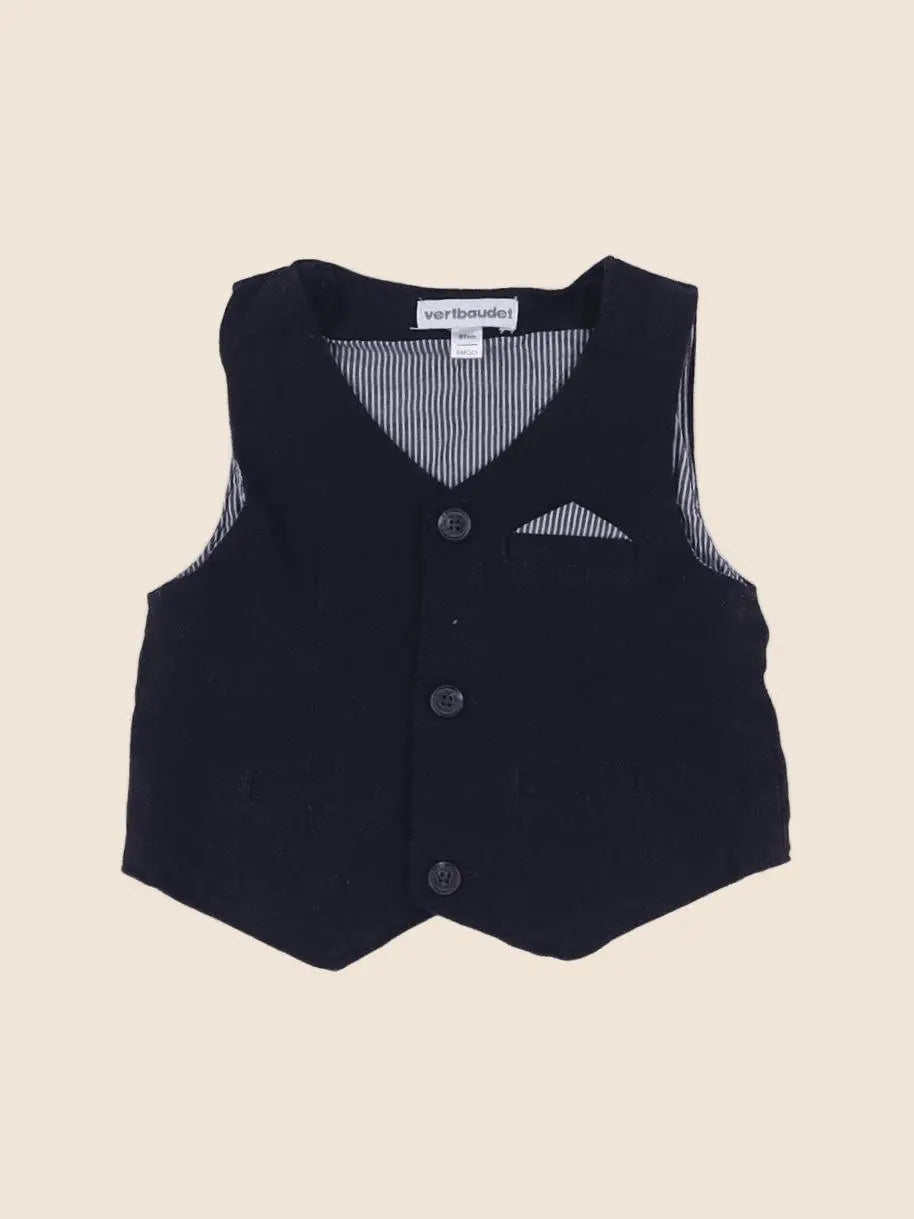 Vertbaudet - gilet bleu - 6 mois