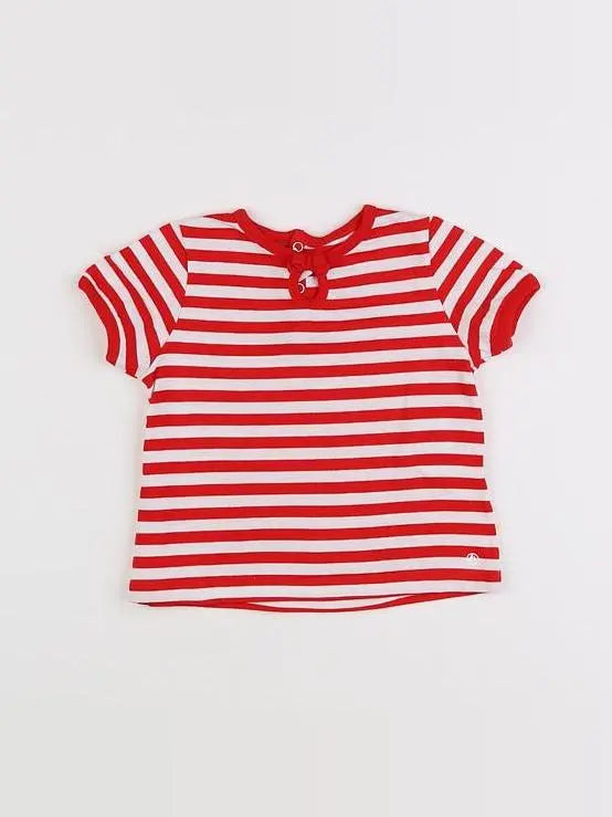 Petit Bateau - tee-shirt rouge - 12 mois