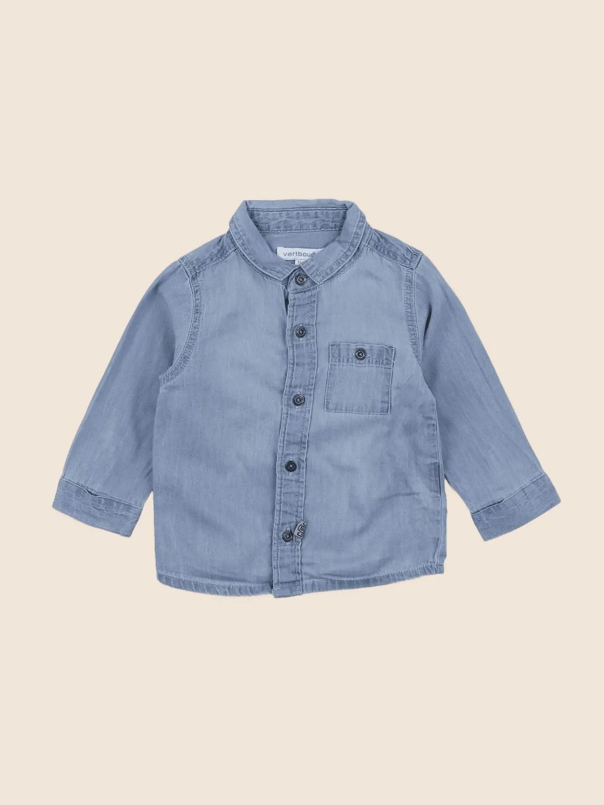 Vertbaudet - chemise bleu - 9 mois