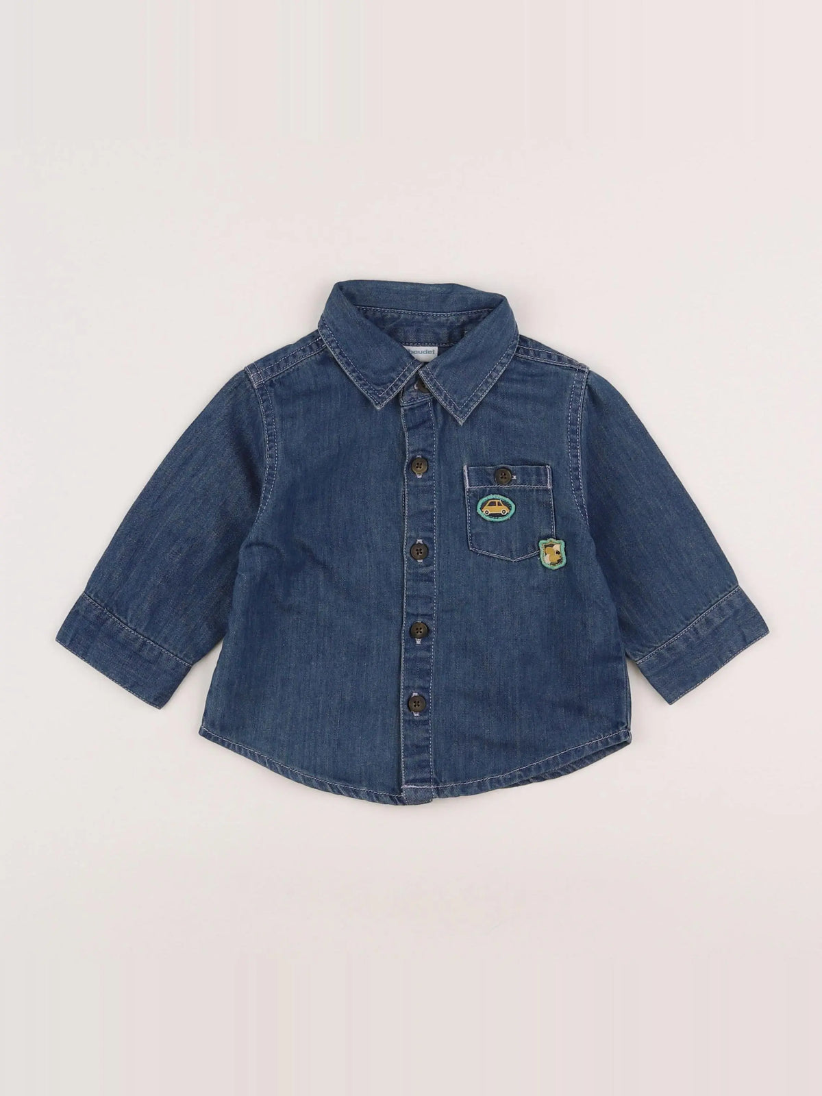 Vertbaudet - chemise bleu - 9 mois