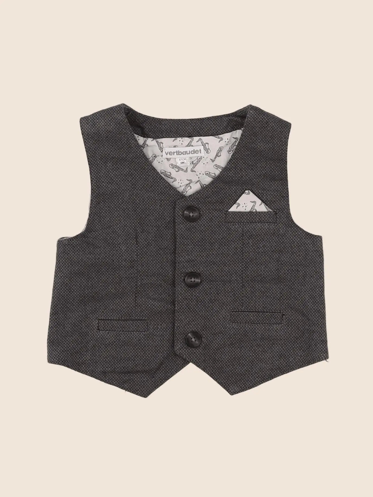 Vertbaudet - gilet gris - 6 mois