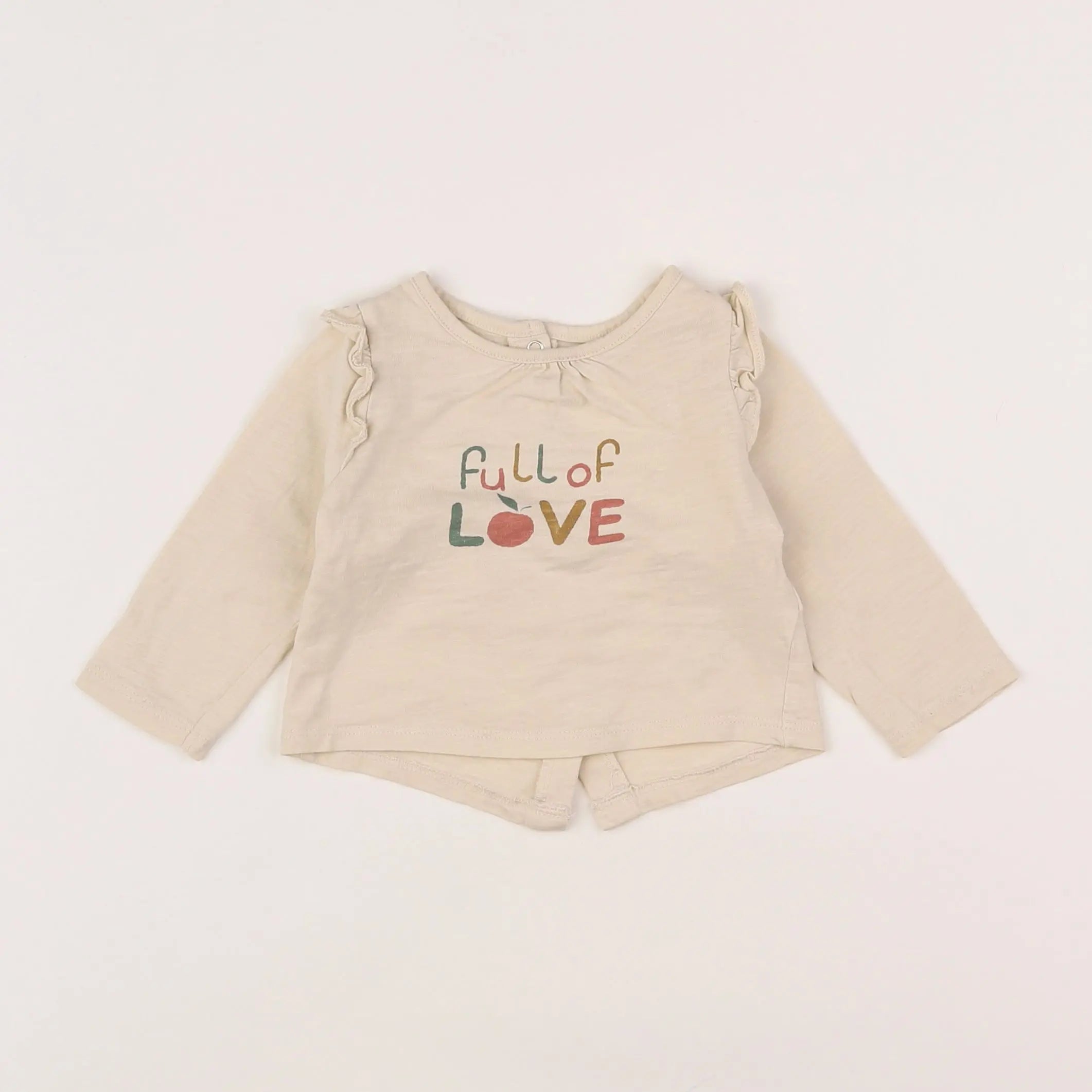 Vertbaudet - tee-shirt beige - 6 mois