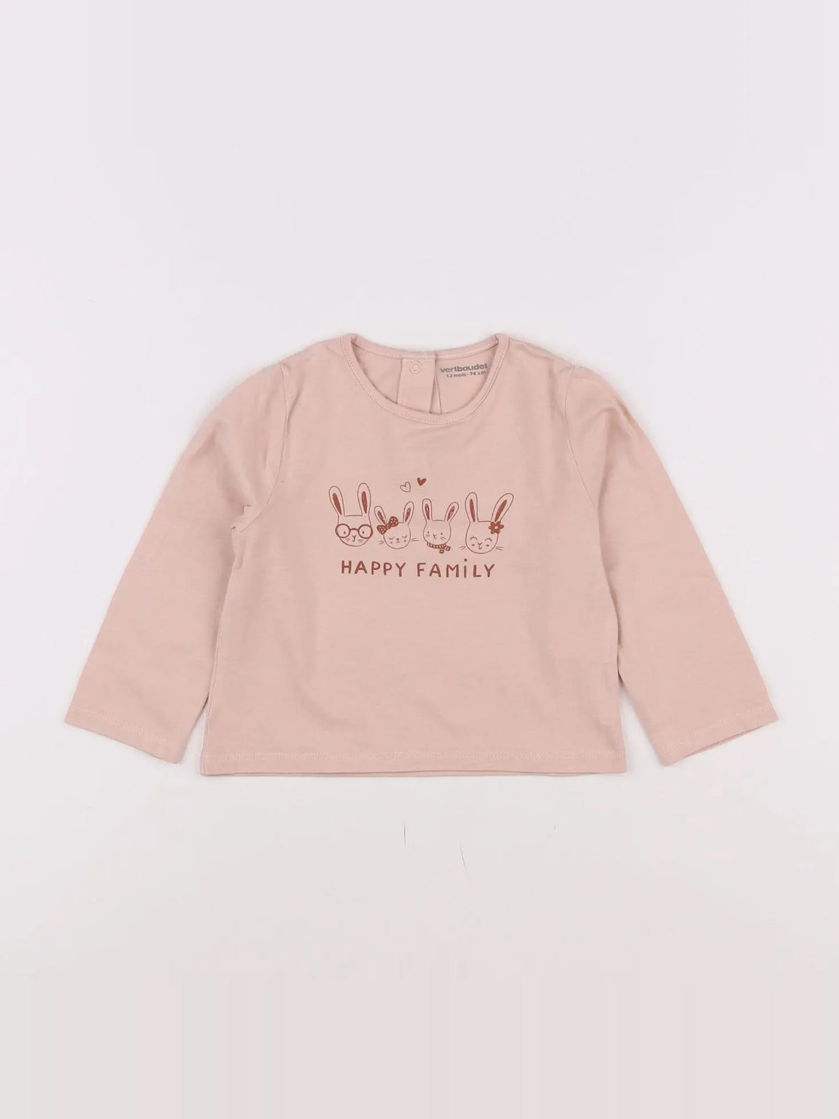 Vertbaudet - tee-shirt rose - 12 mois