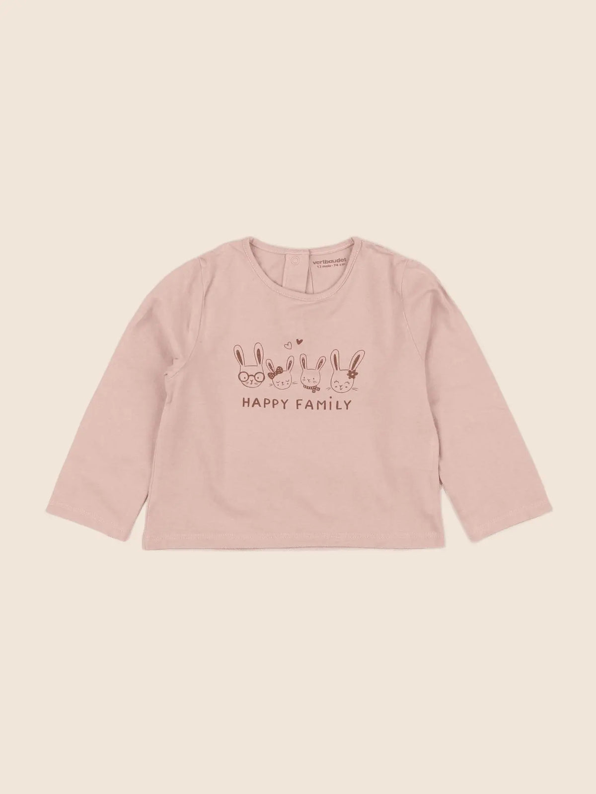 Vertbaudet - tee-shirt rose - 12 mois