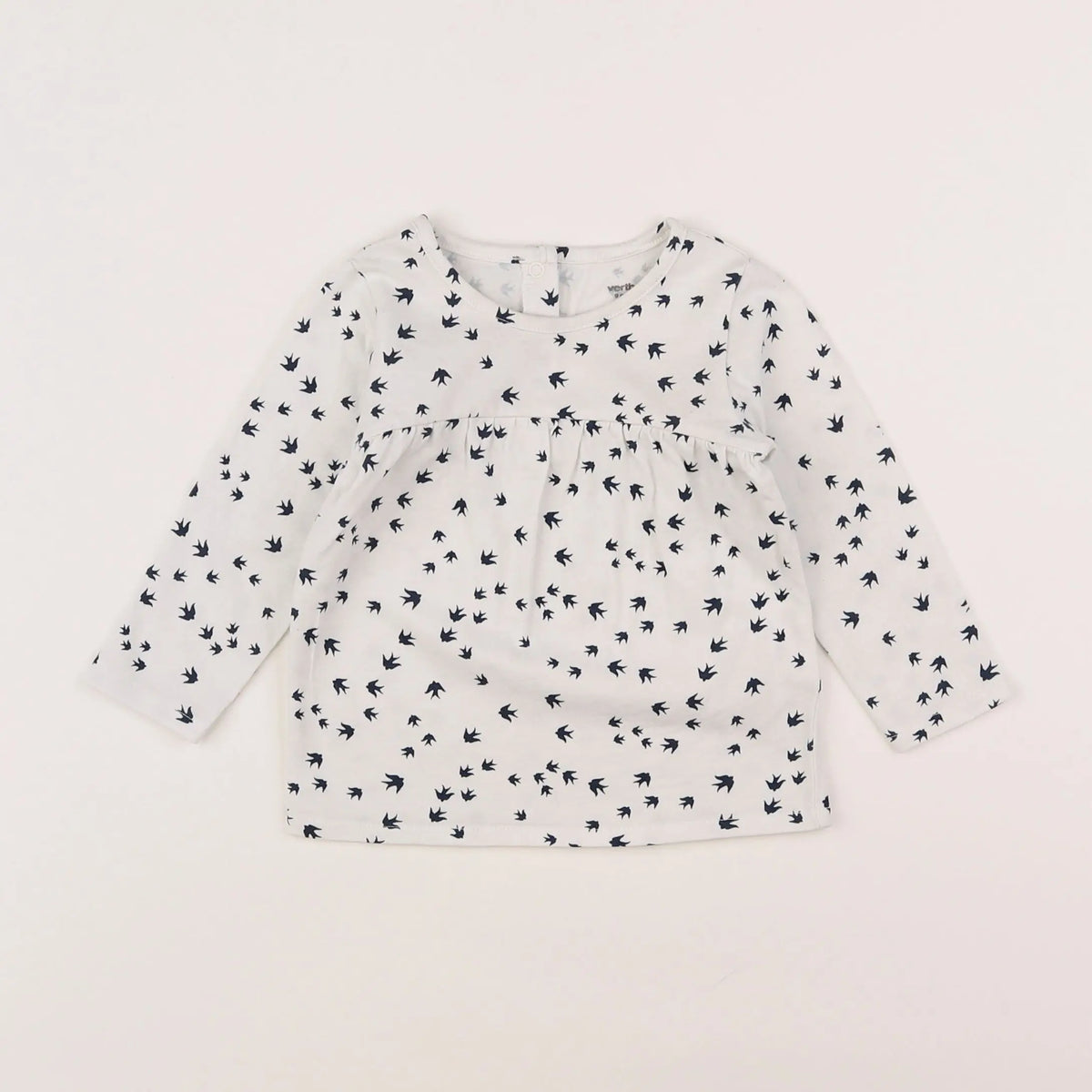Vertbaudet - robe blanc, bleu - 9 mois
