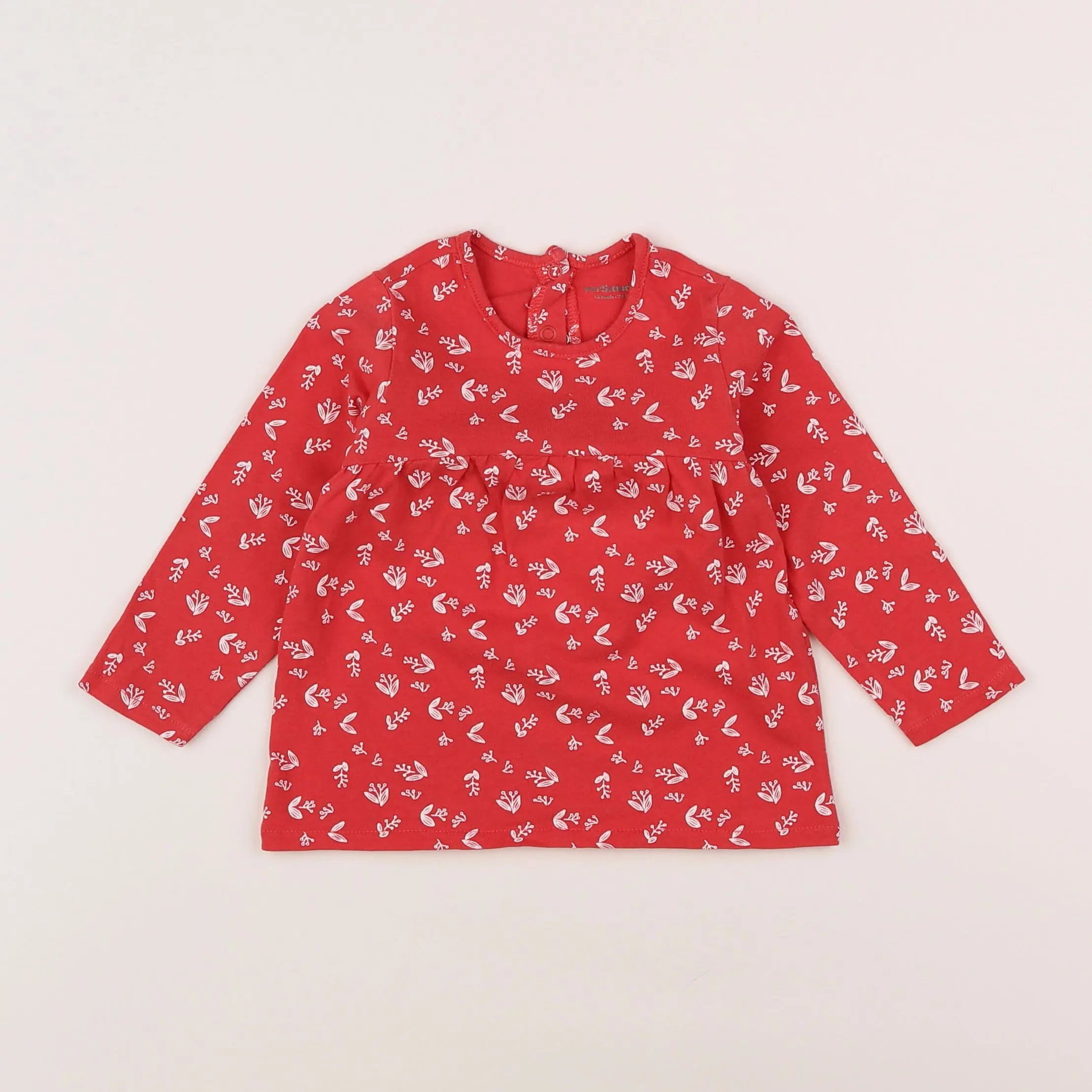 Vertbaudet - tee-shirt rouge - 12 mois