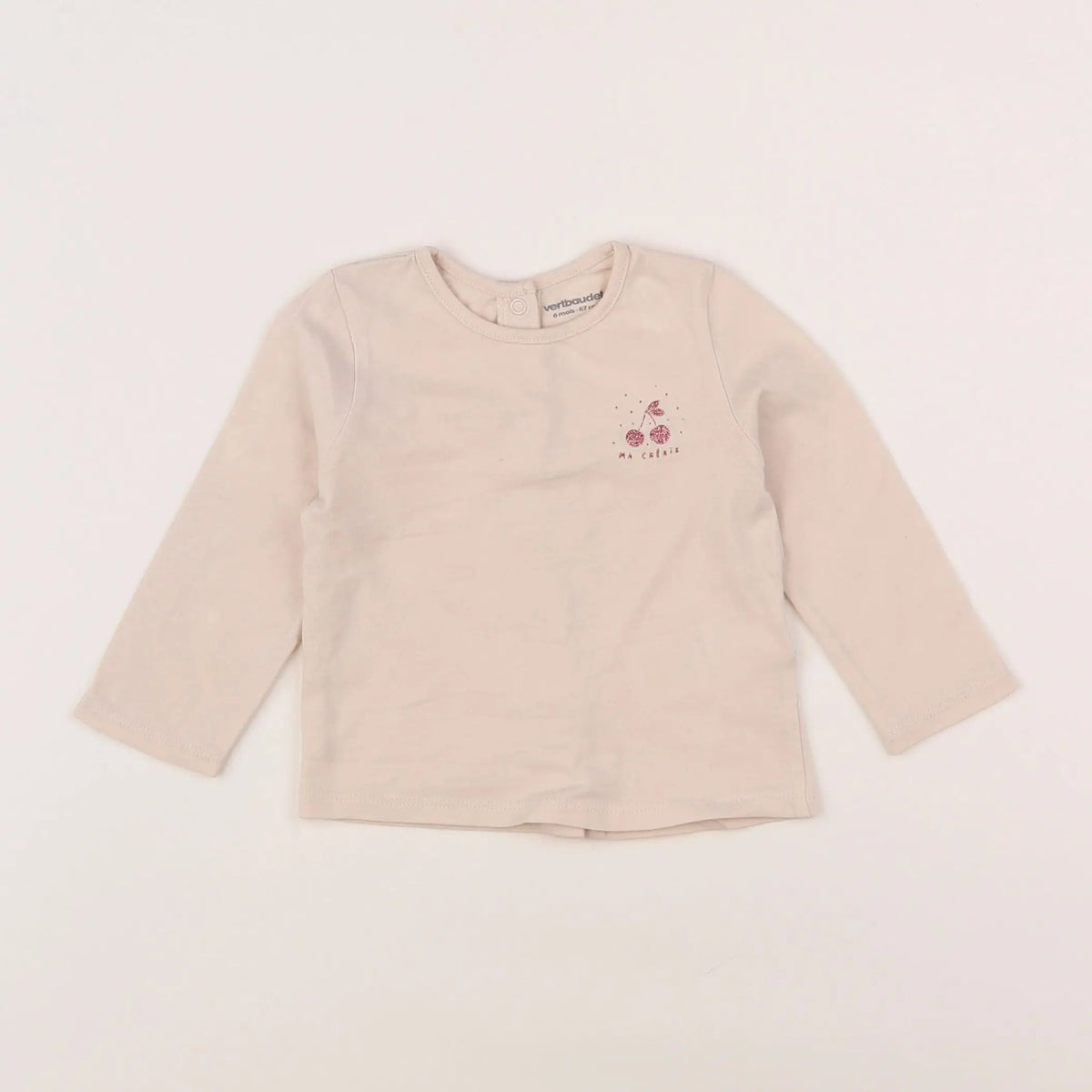 Vertbaudet - tee-shirt beige - 6 mois