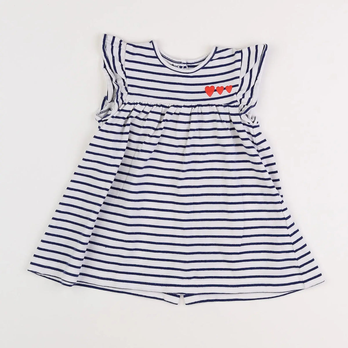Vertbaudet - robe bleu, blanc - 12 mois