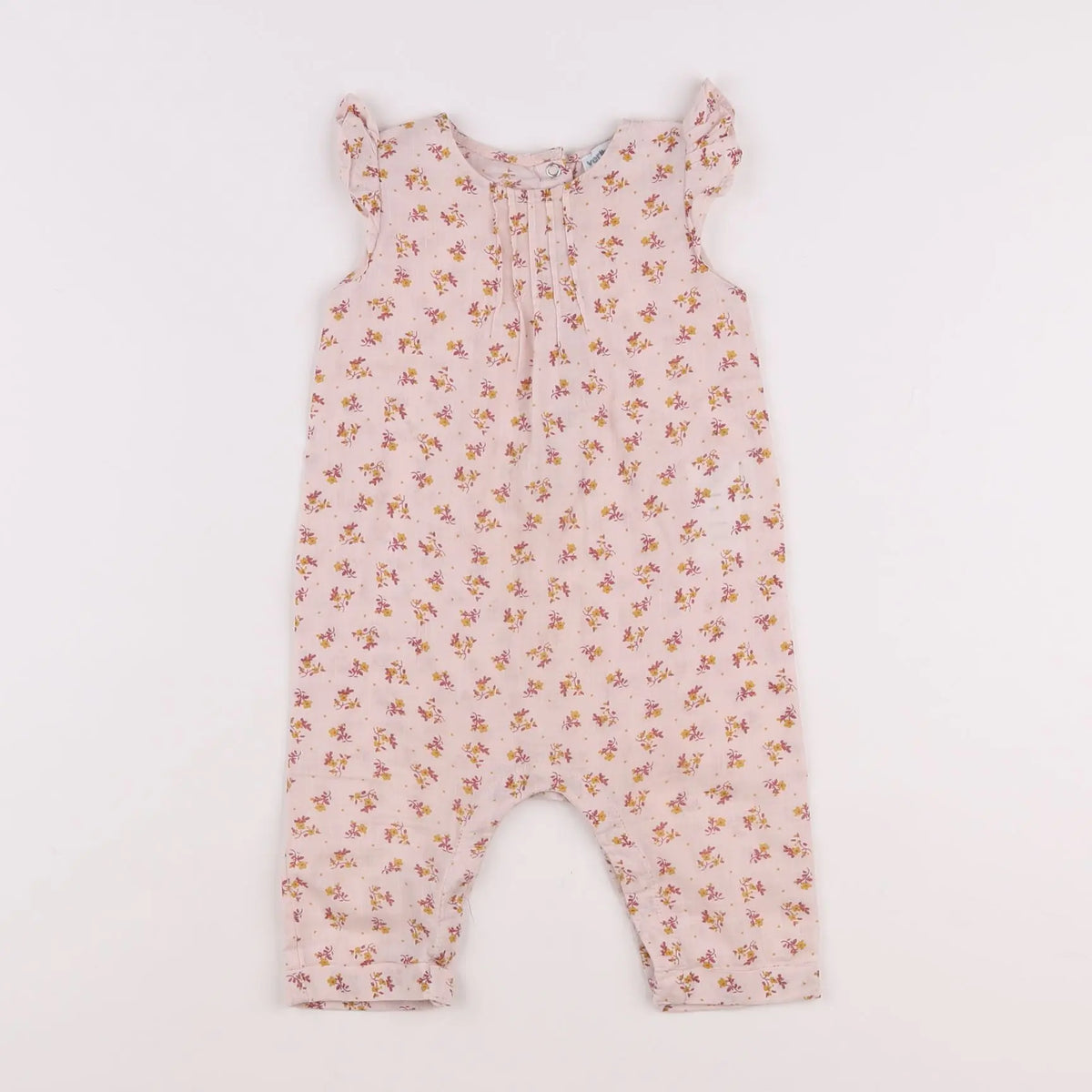 Vertbaudet - combinaison rose, orange - 9 mois