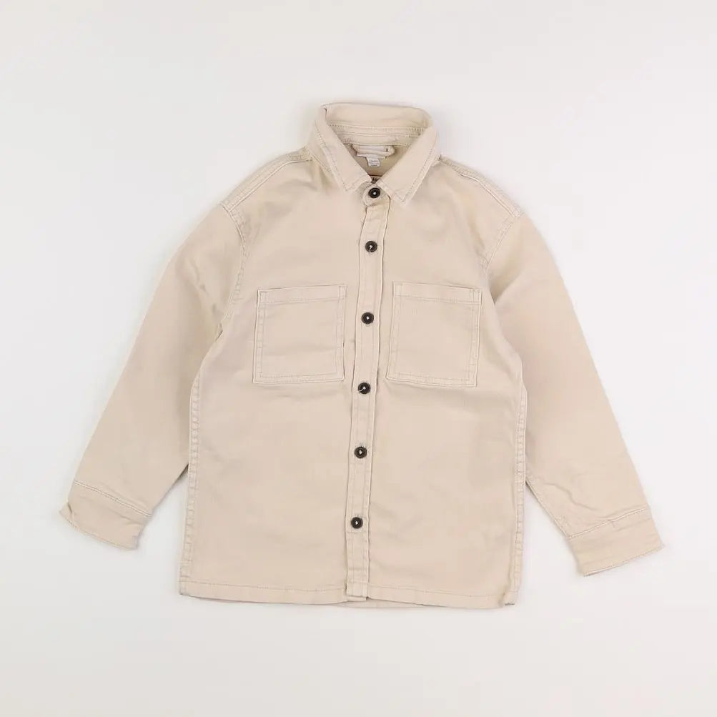 Vertbaudet - chemise beige - 8 ans