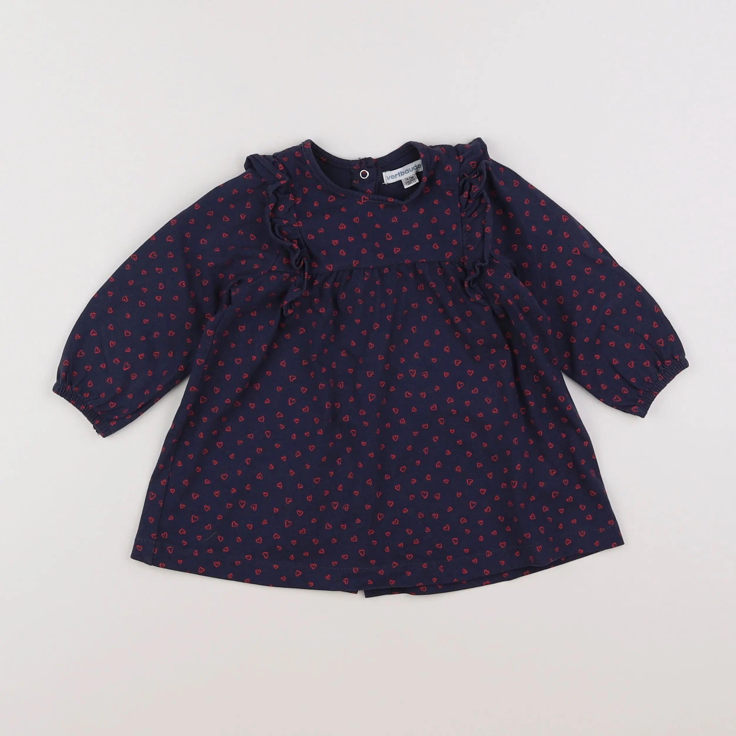 Vertbaudet - robe bleu - 12 mois