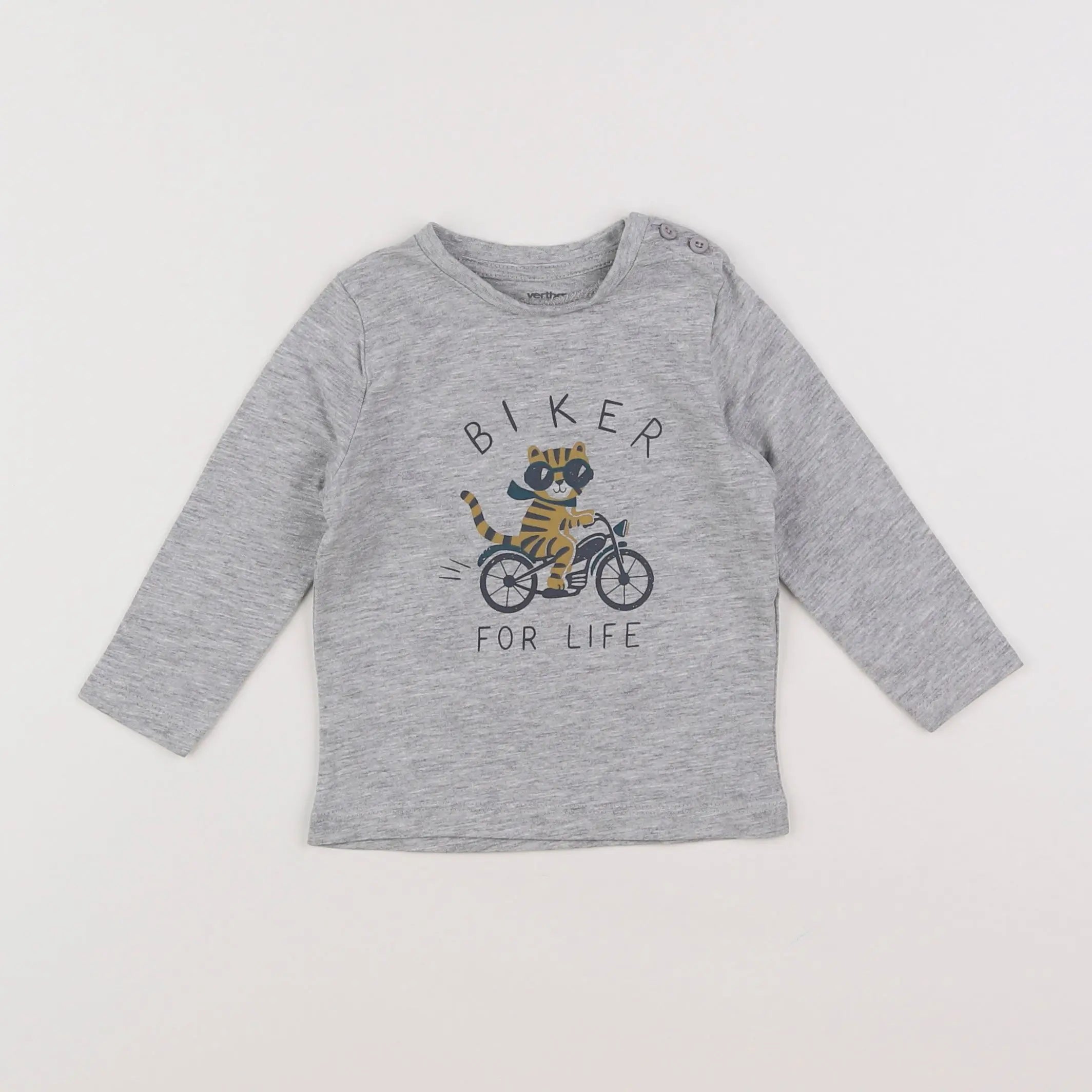 Vertbaudet - tee-shirt gris - 9 mois