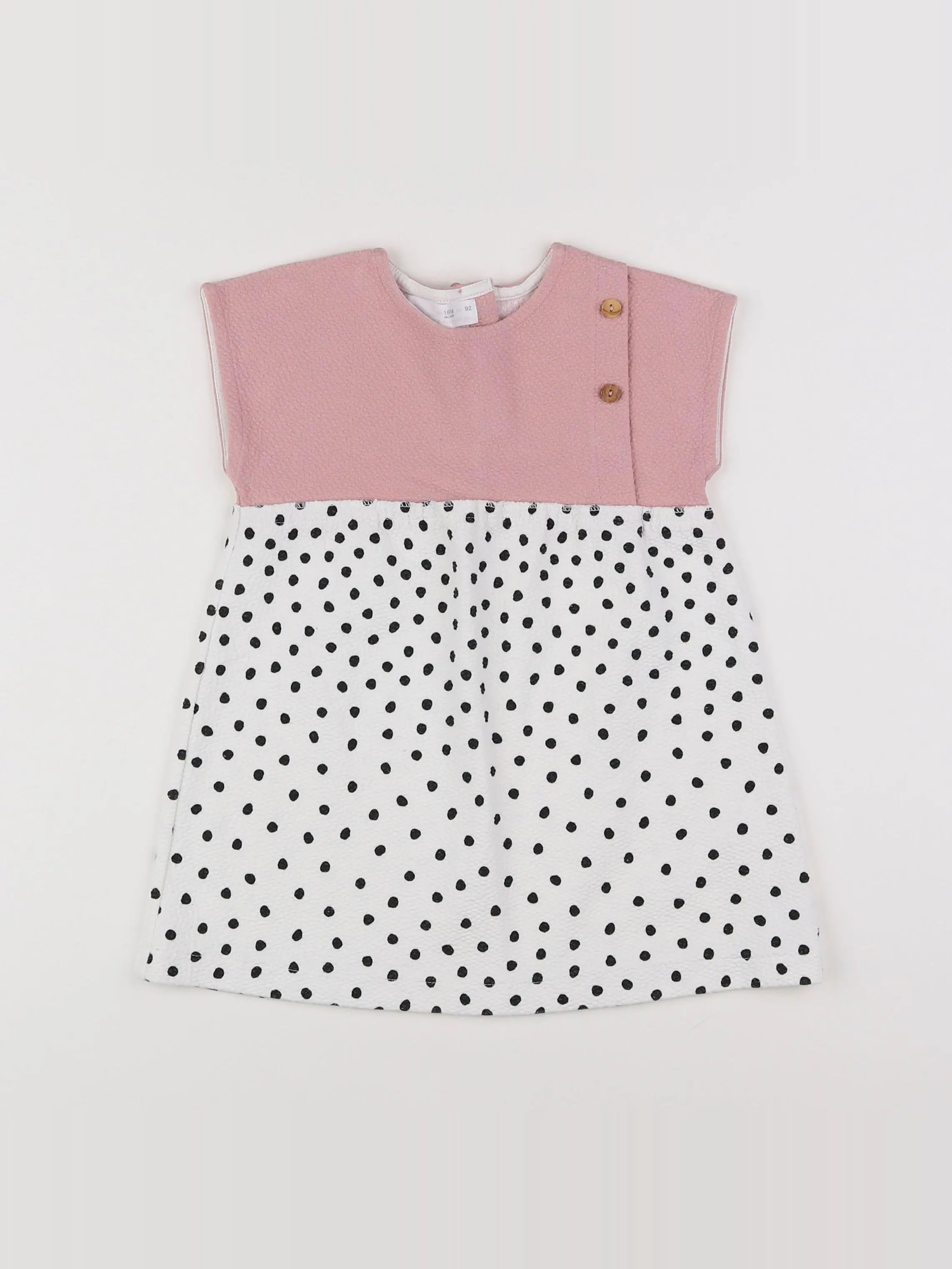 Zara - robe blanc, rose - 18 mois à 2 ans