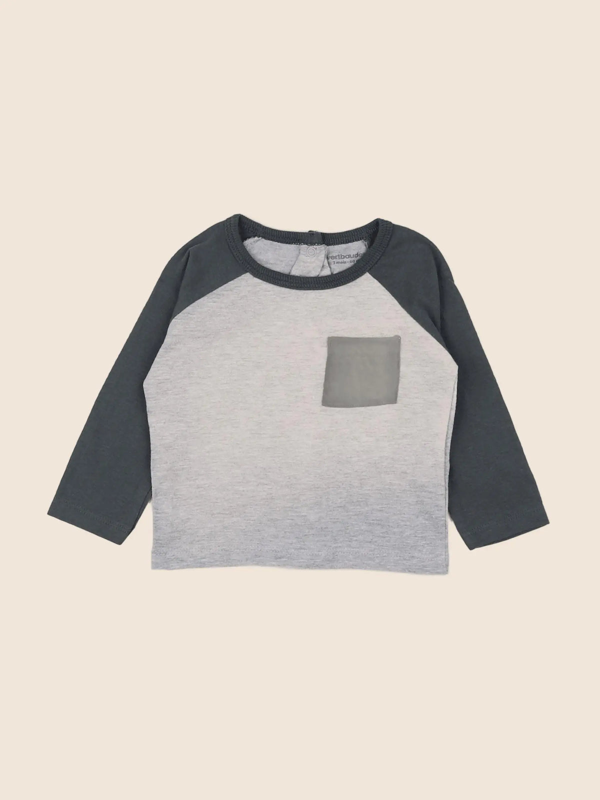 Vertbaudet - tee-shirt vert, gris - 3 mois