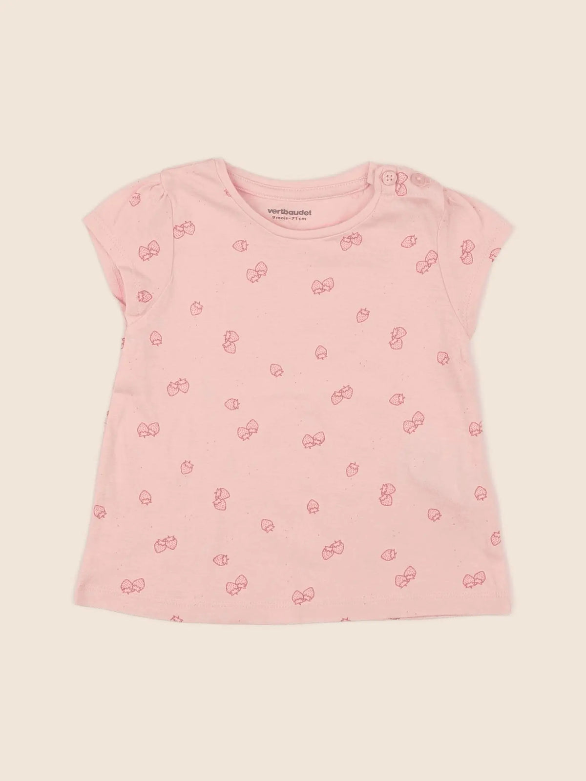Vertbaudet - tee-shirt rose - 9 mois