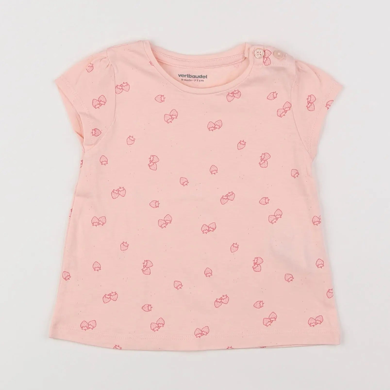 Vertbaudet - tee-shirt rose - 9 mois