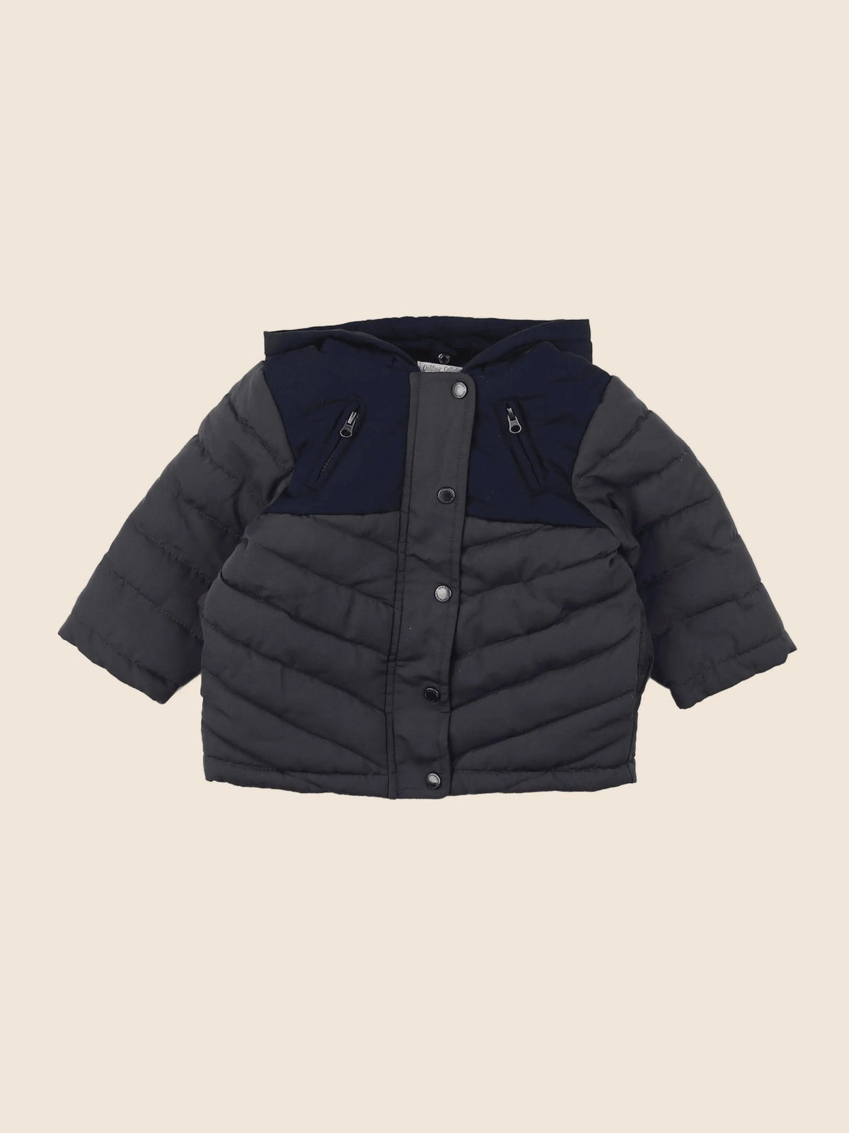 Vertbaudet - doudoune bleu, gris - 12 mois