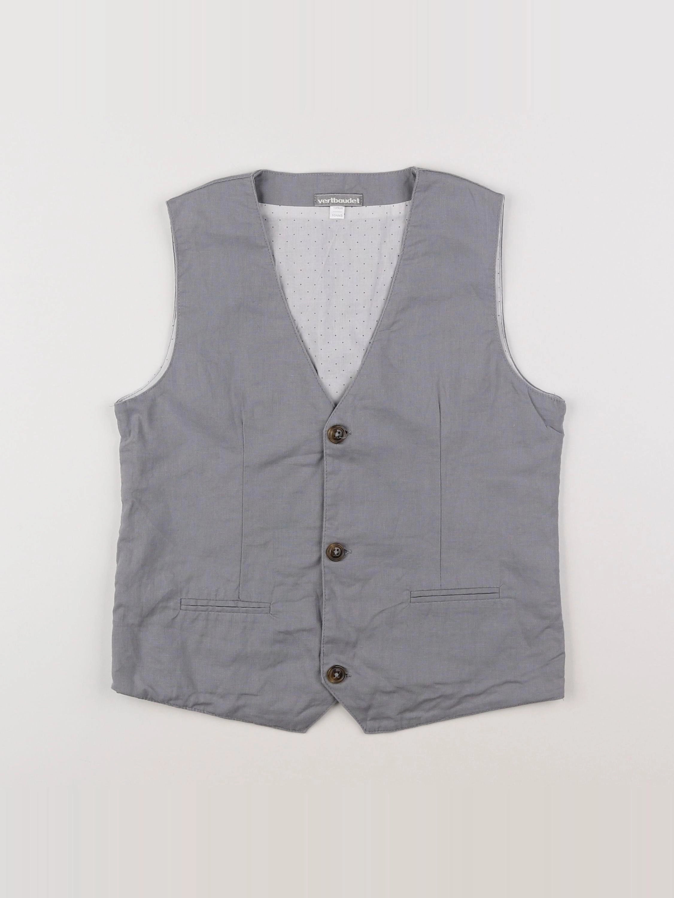 Vertbaudet - gilet gris - 10 ans