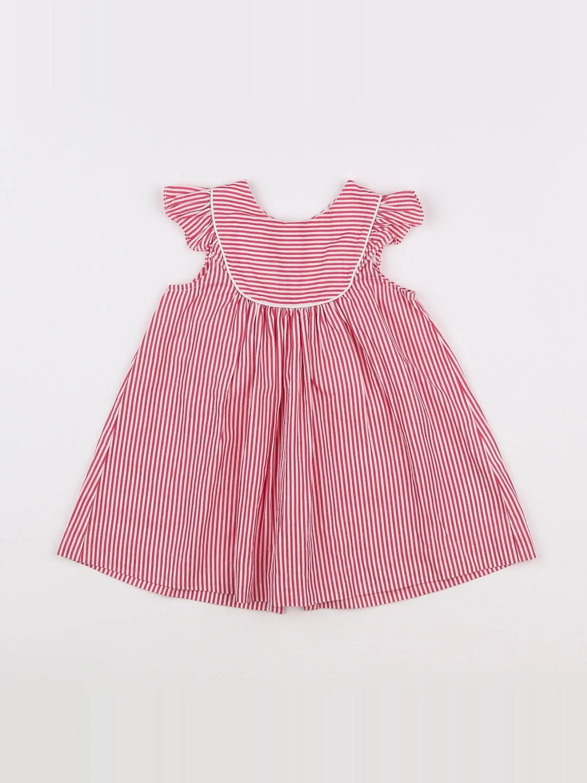 Jacadi - robe rose, blanc - 12 mois