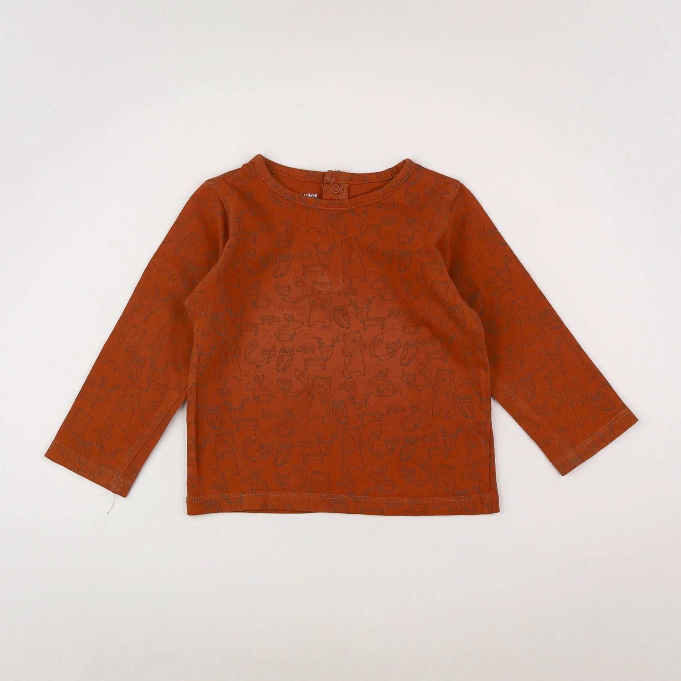 Vertbaudet - tee-shirt marron - 12 mois