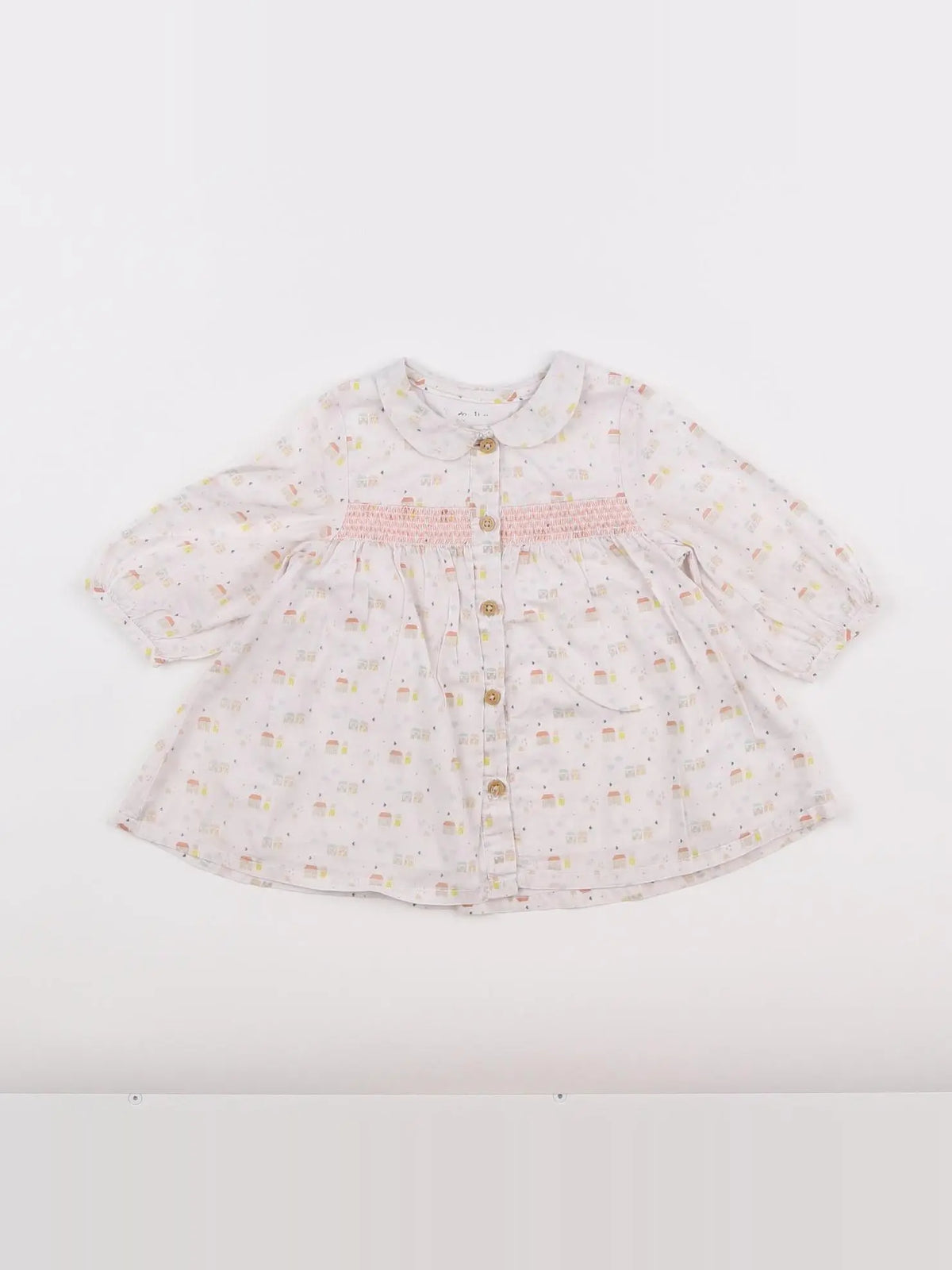 Vertbaudet - robe blanc, rose - 3 mois
