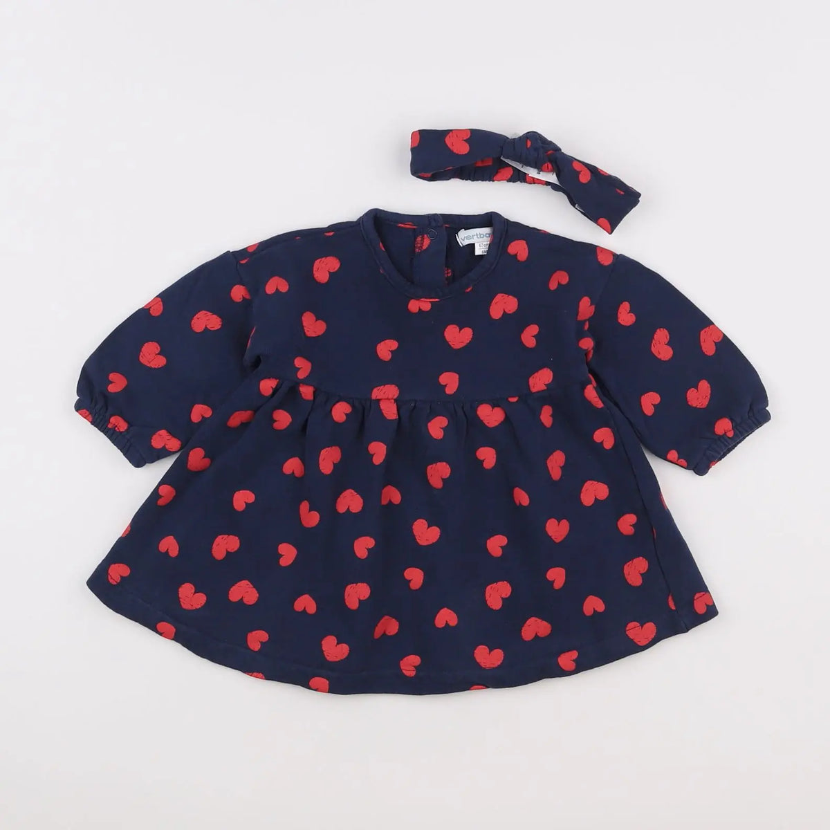 Vertbaudet - robe bleu, rouge - 6 mois