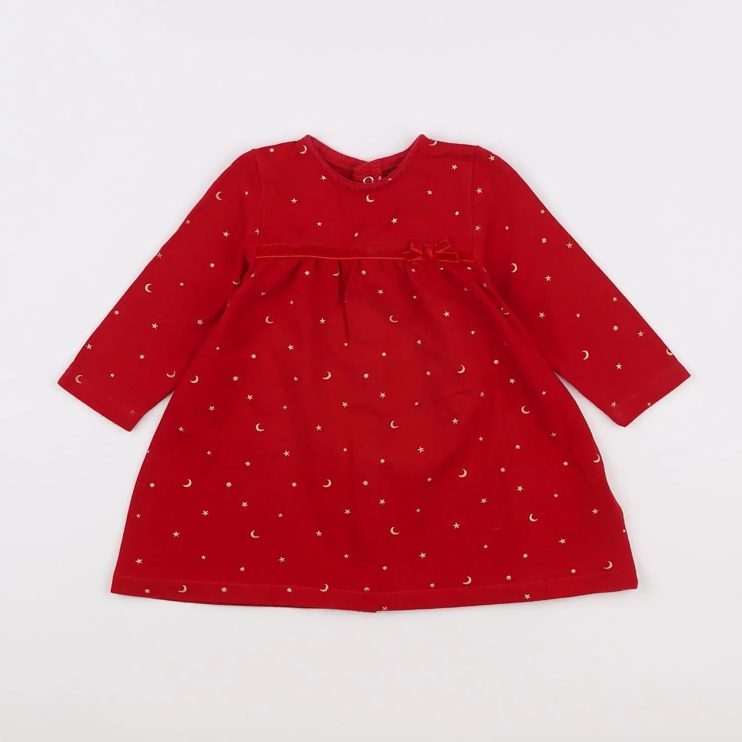 Vertbaudet - robe rouge, or - 6 mois