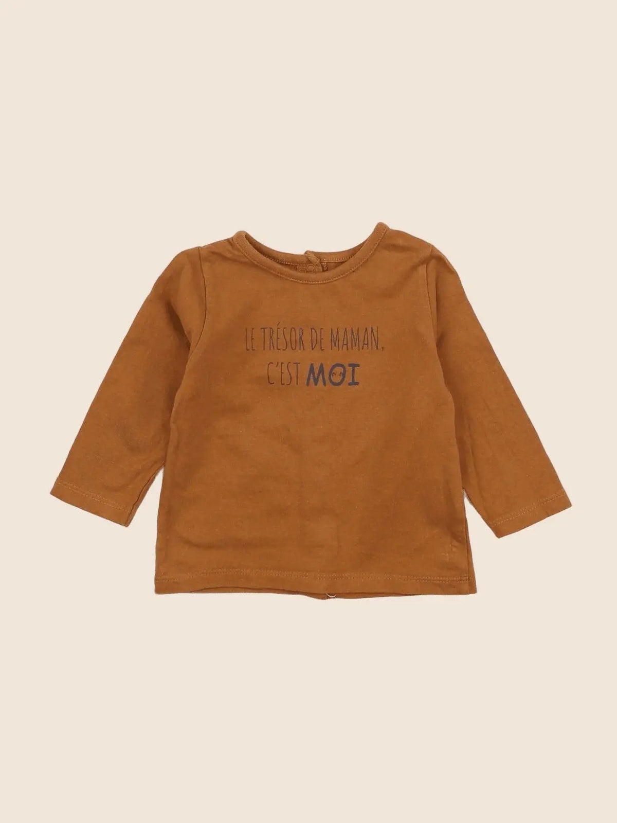 Vertbaudet - tee-shirt marron - 6 mois