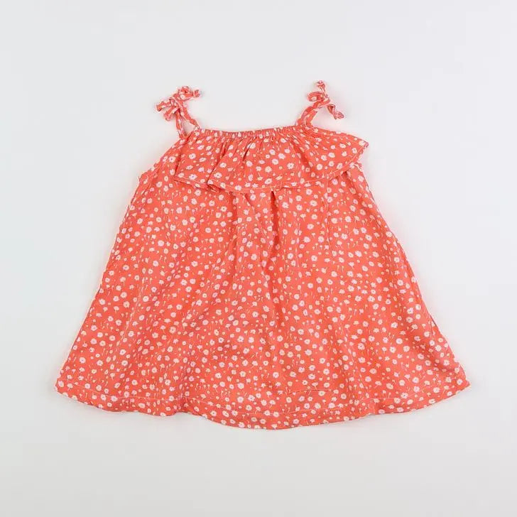 Vertbaudet - robe orange - 12 mois