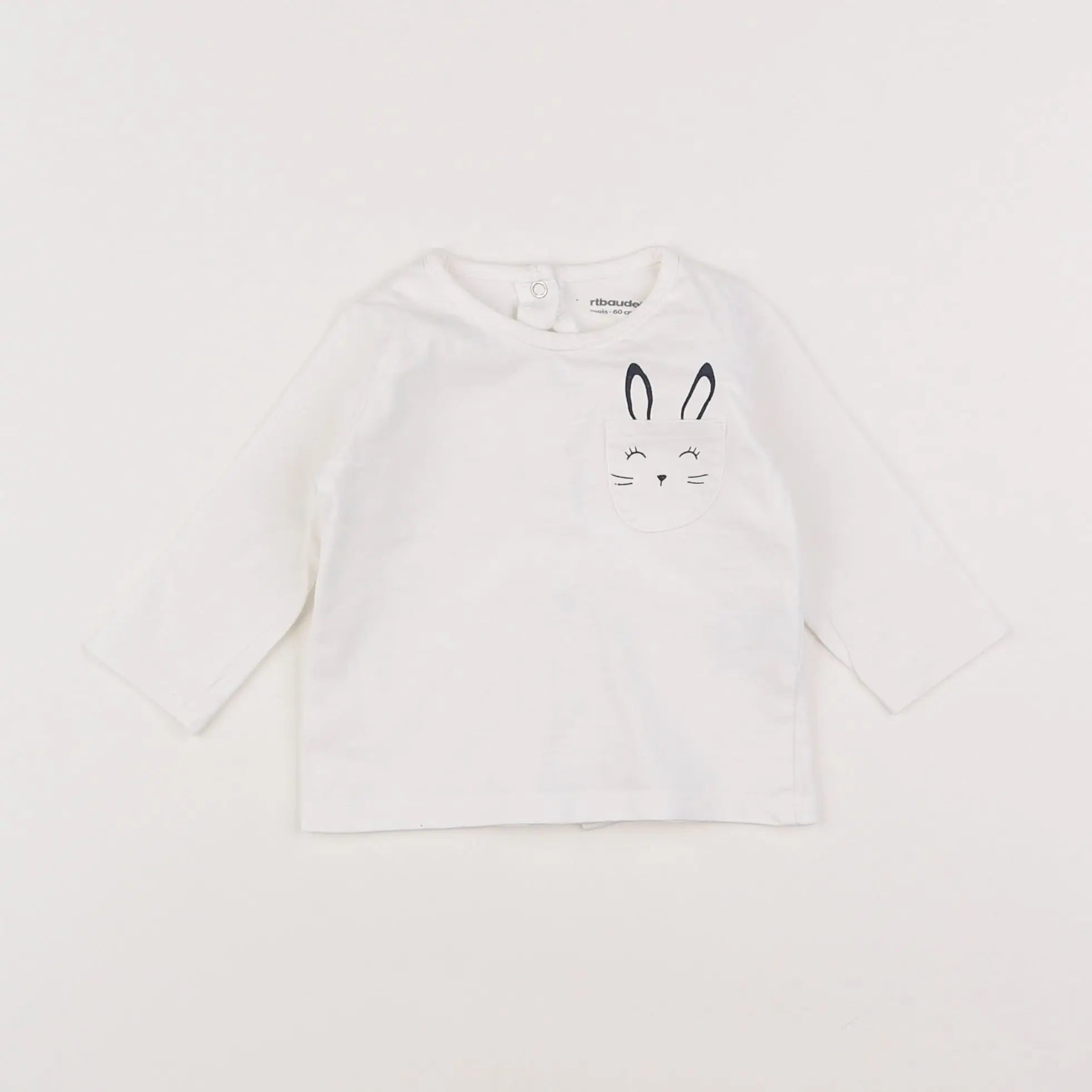 Vertbaudet - tee-shirt blanc - 3 mois
