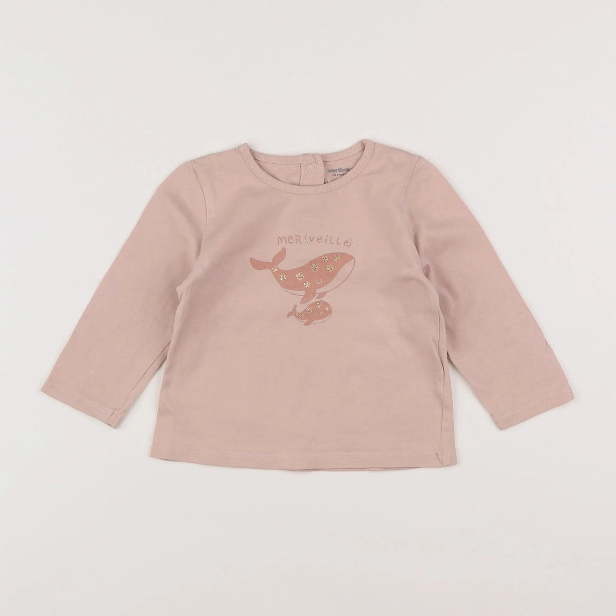Vertbaudet - tee-shirt rose - 12 mois