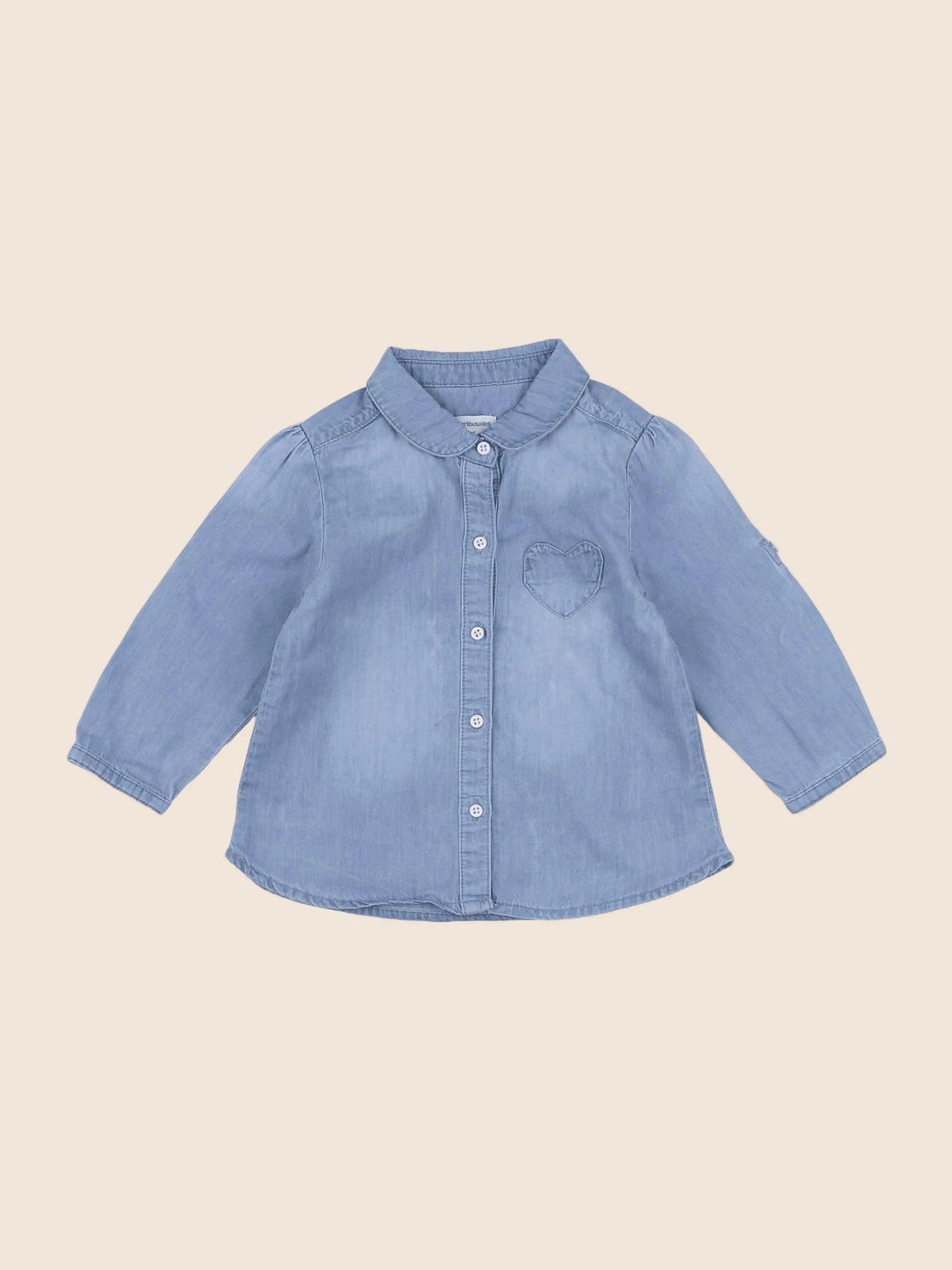 Vertbaudet - chemise bleu - 12 mois
