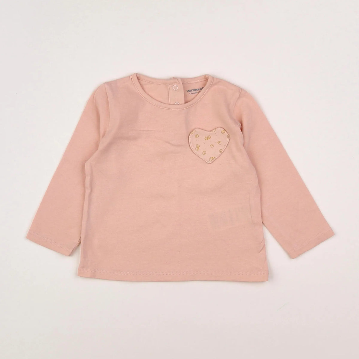 Vertbaudet - tee-shirt rose - 12 mois