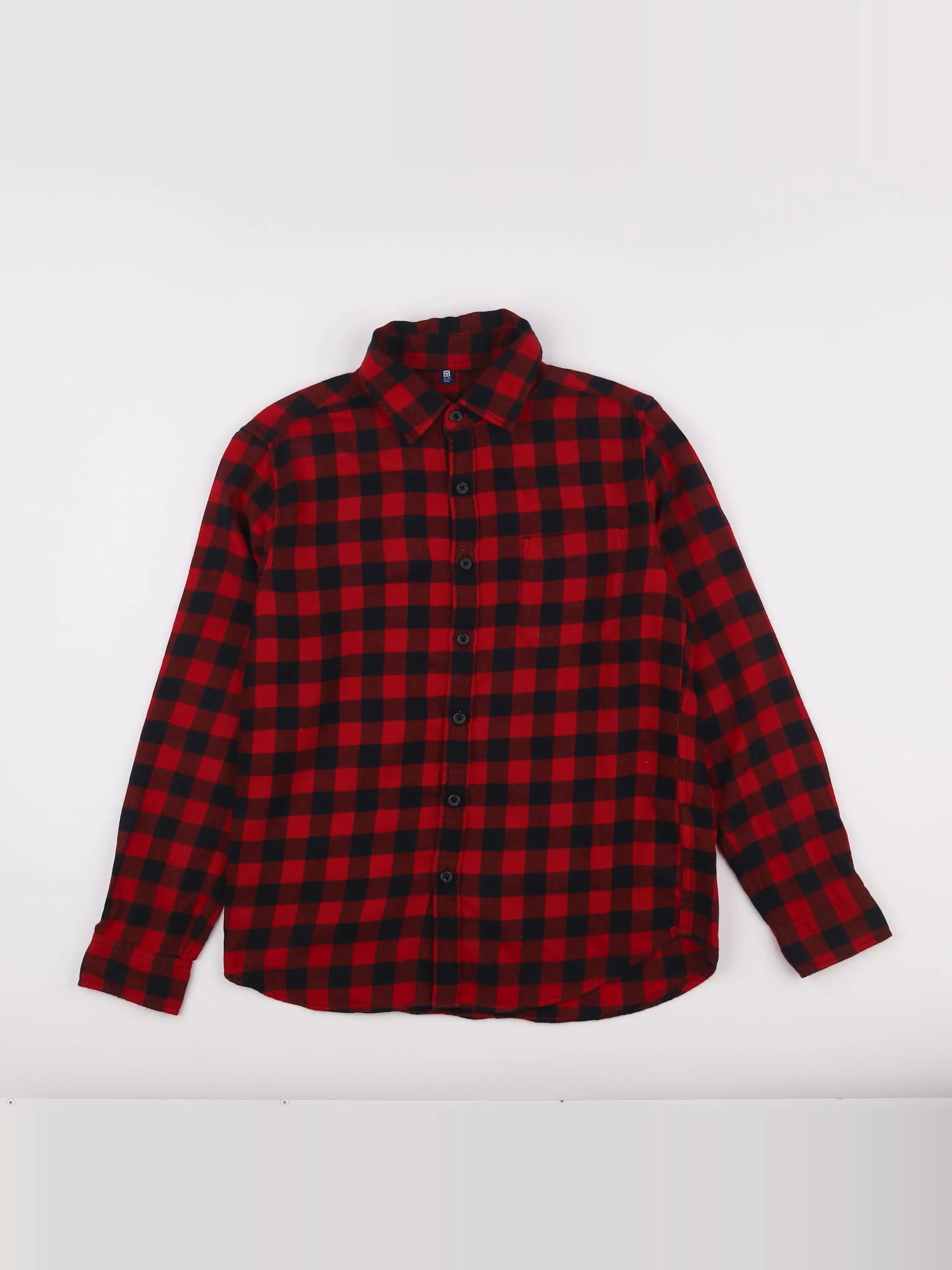 Uniqlo - chemise rouge, bleu - 11/12 ans