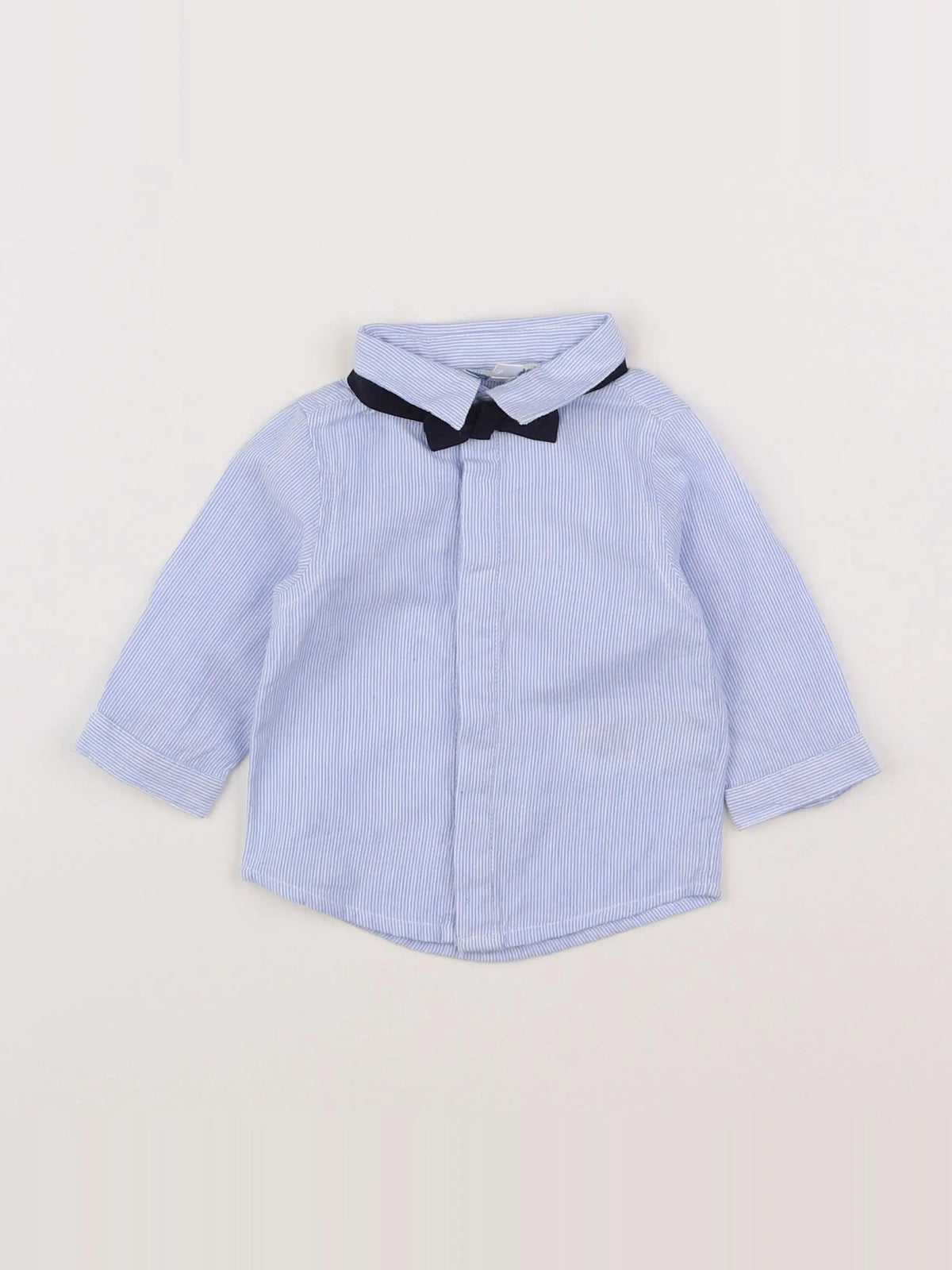 Vertbaudet - chemise blanc, bleu - 12 mois