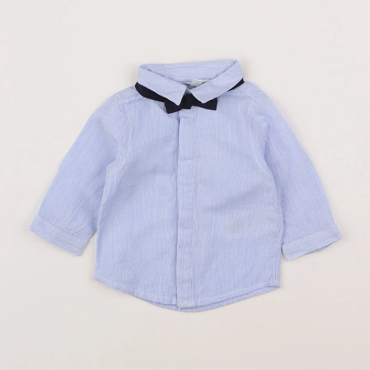 Vertbaudet - chemise blanc, bleu - 12 mois