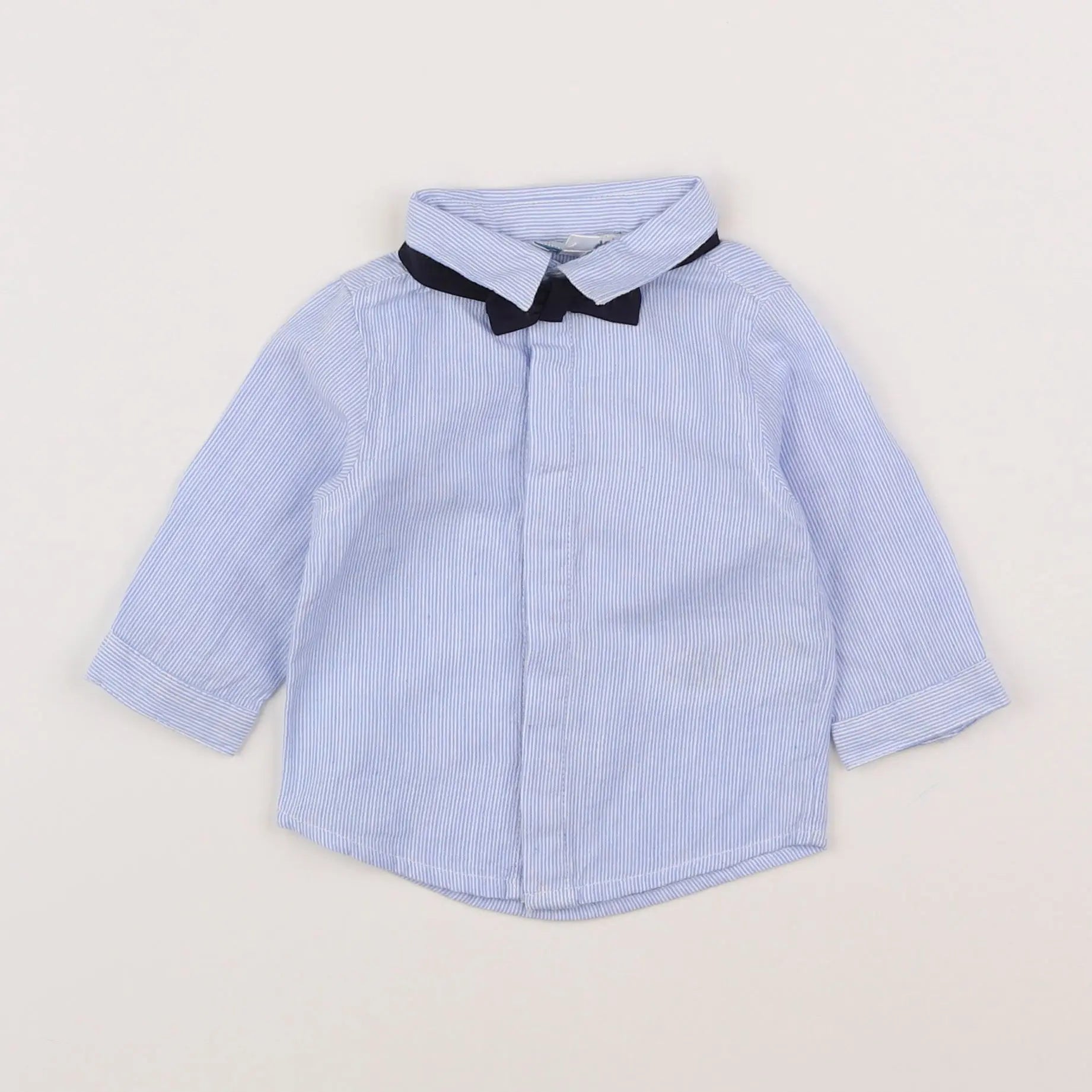Vertbaudet - chemise blanc, bleu - 12 mois