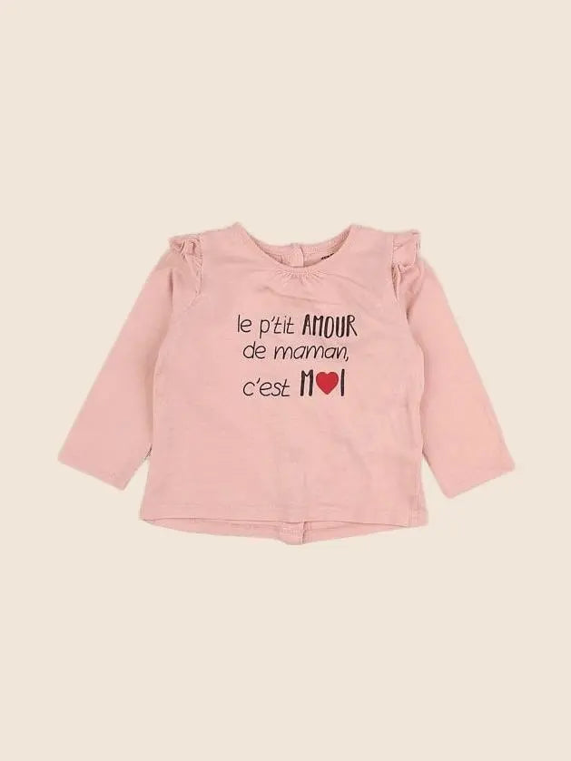 Vertbaudet - tee-shirt rose - 9 mois