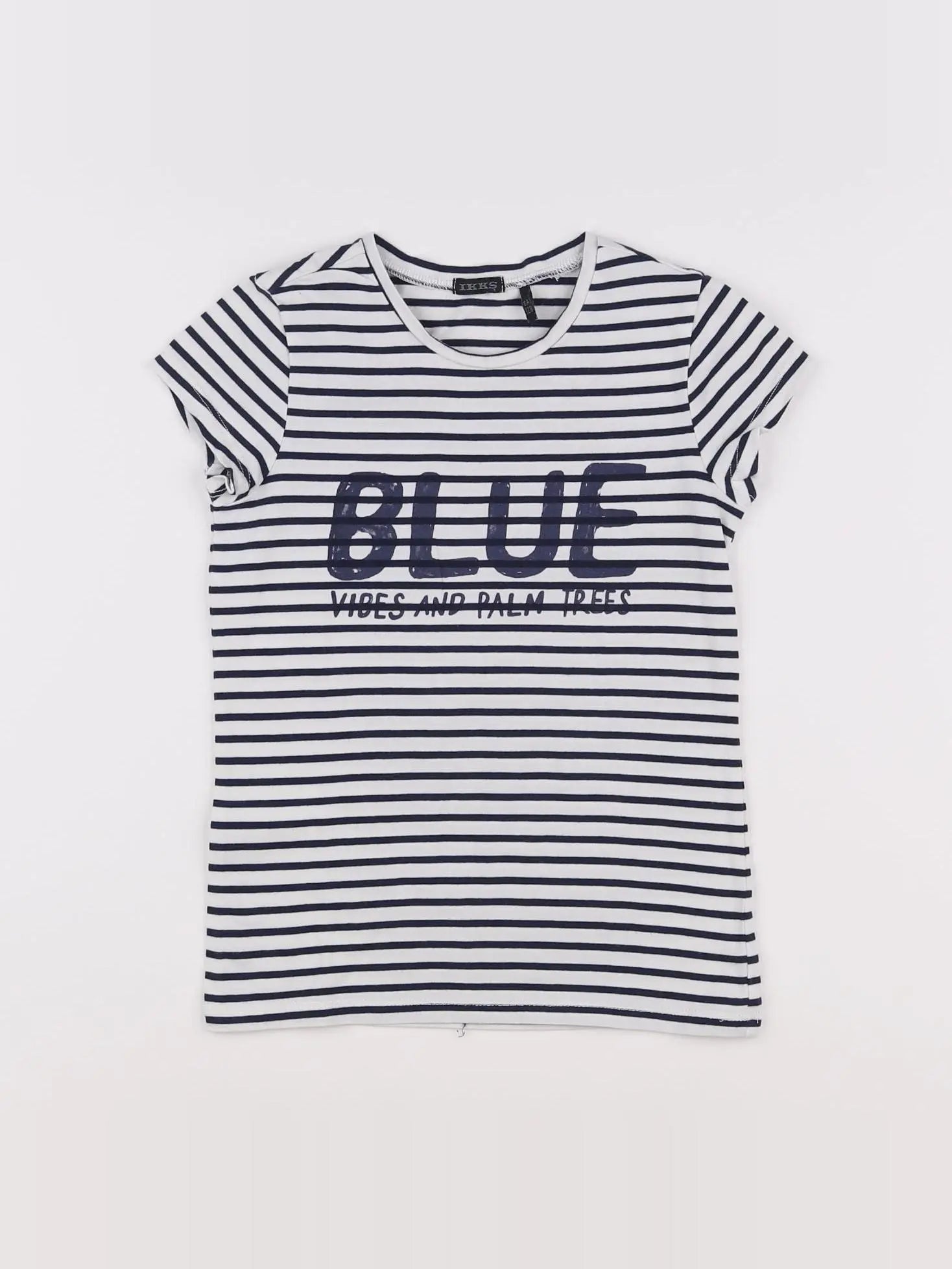 IKKS - tee-shirt bleu, blanc - 8 ans