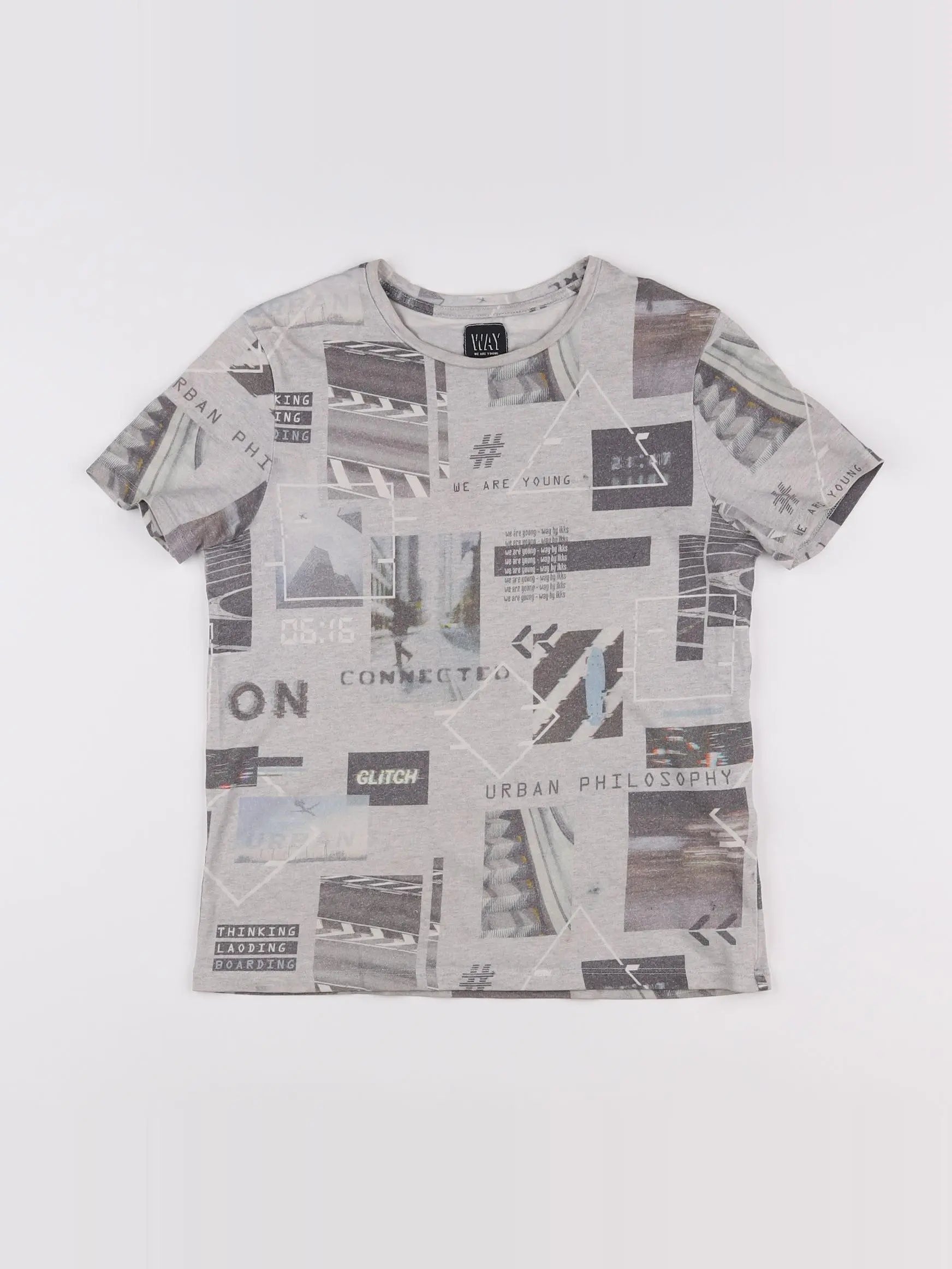 IKKS - tee-shirt imprimé au dos gris - 12 ans