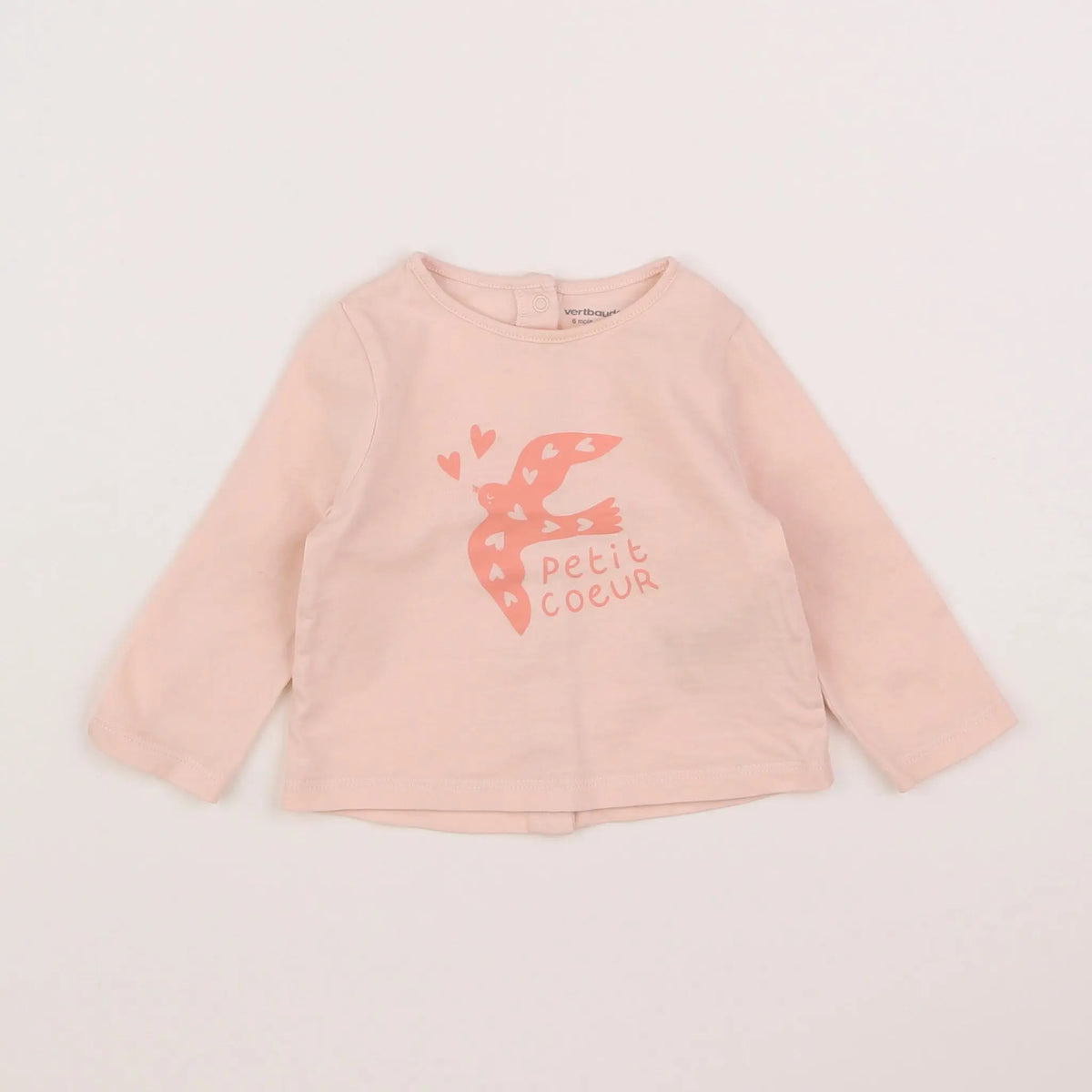 Vertbaudet - tee-shirt rose - 6 mois