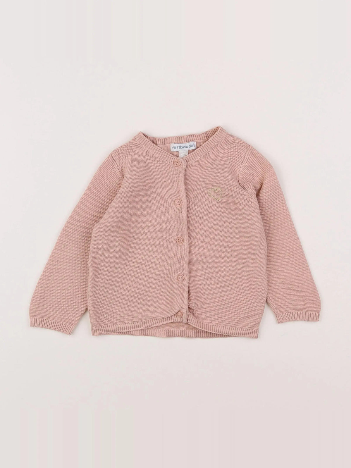 Vertbaudet - gilet rose - 9 mois