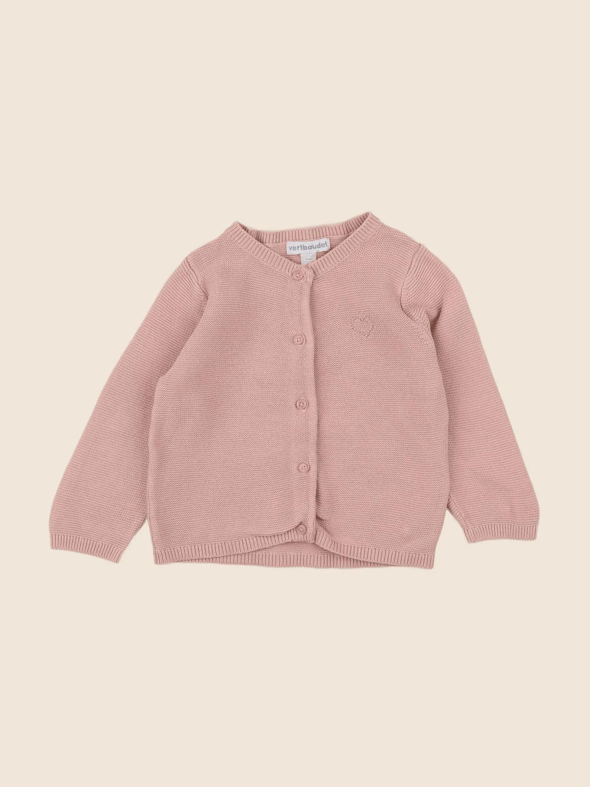 Vertbaudet - gilet rose - 9 mois