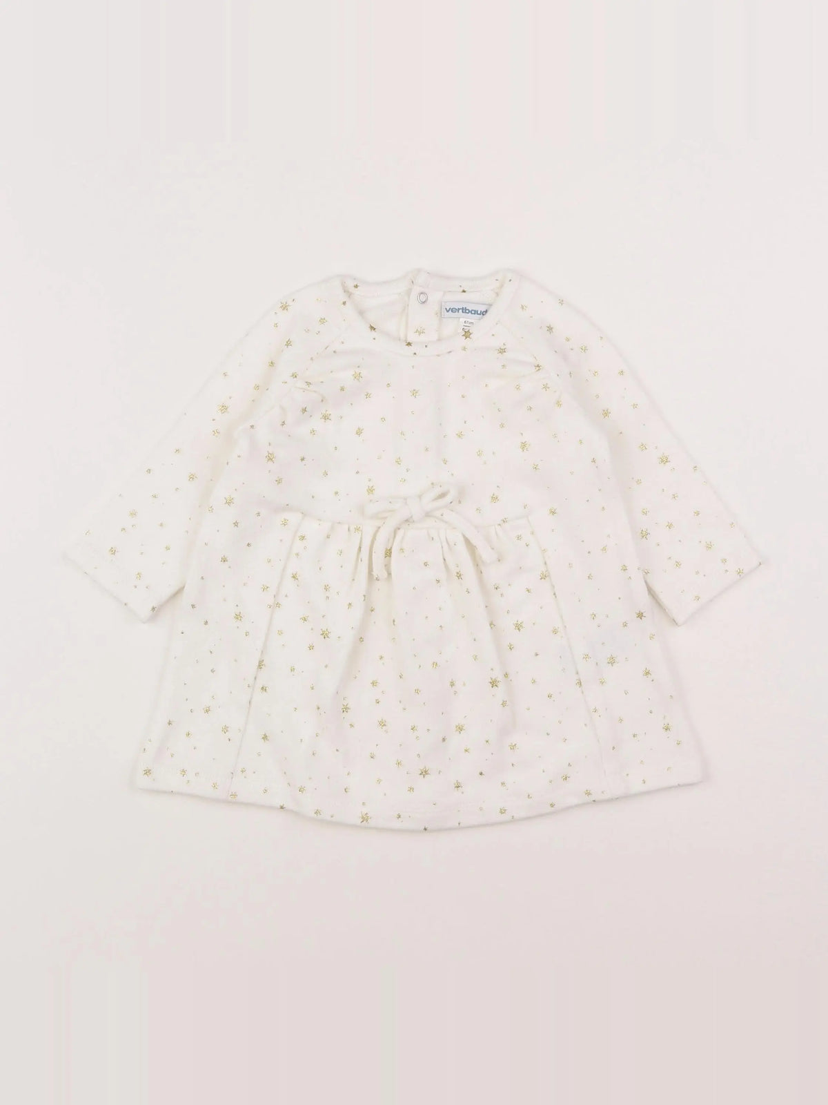Vertbaudet - robe blanc, or - 6 mois