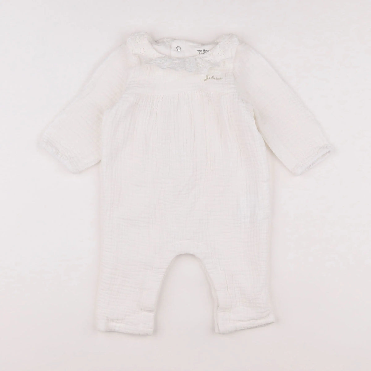 Vertbaudet - combinaison blanc - 6 mois