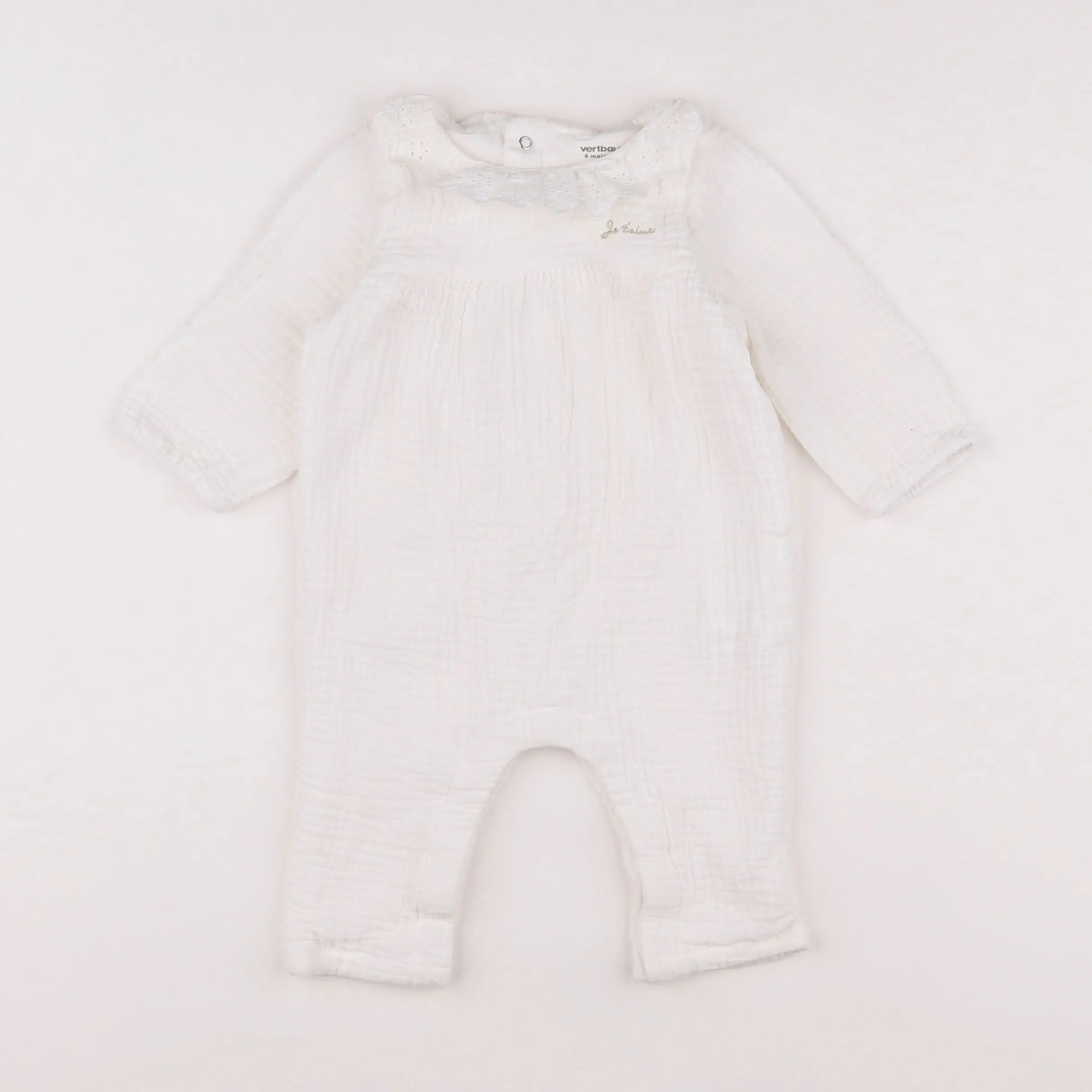Vertbaudet - combinaison blanc - 6 mois
