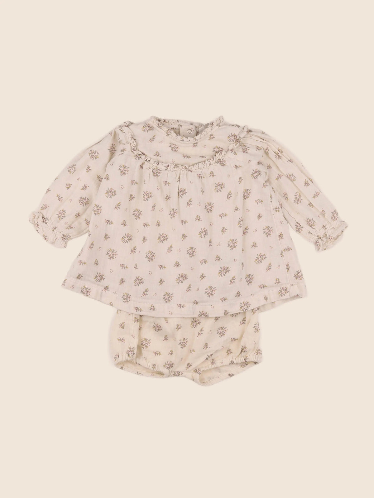 Vertbaudet - robe beige - 9 mois