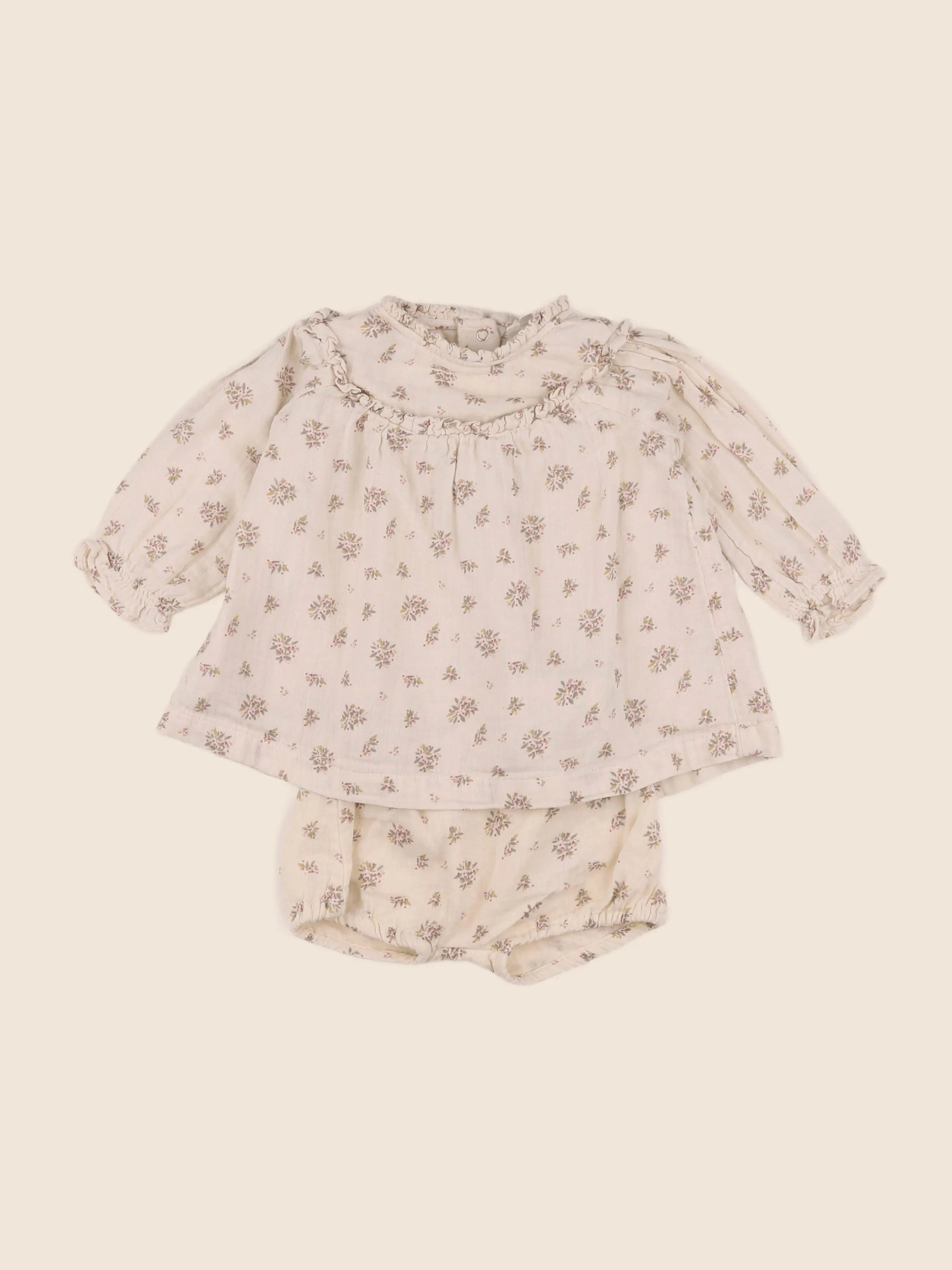 Vertbaudet - robe beige - 9 mois