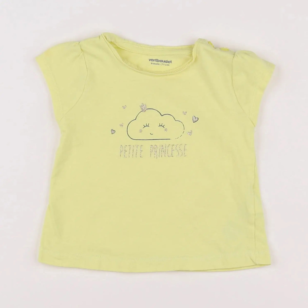 Vertbaudet - tee-shirt jaune - 9 mois