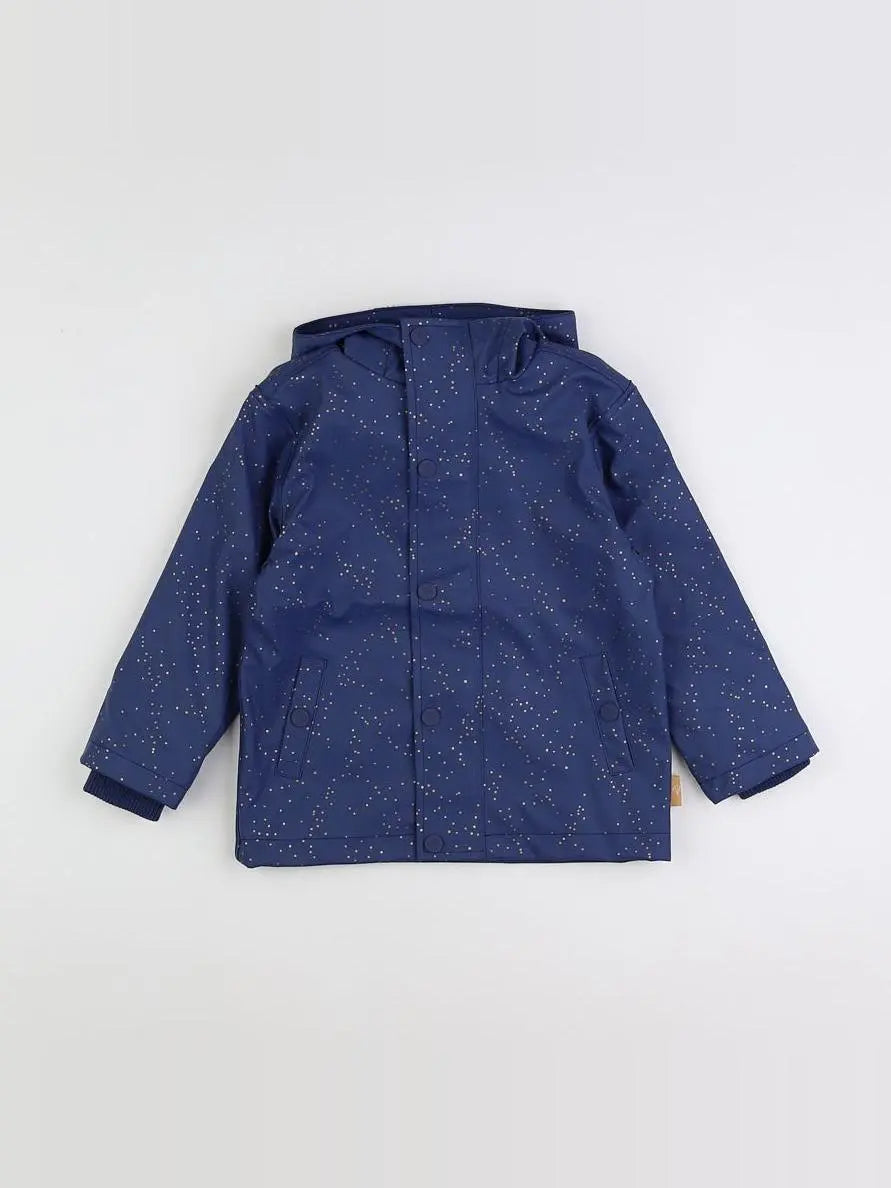 Imperméable bleu Pois dorés